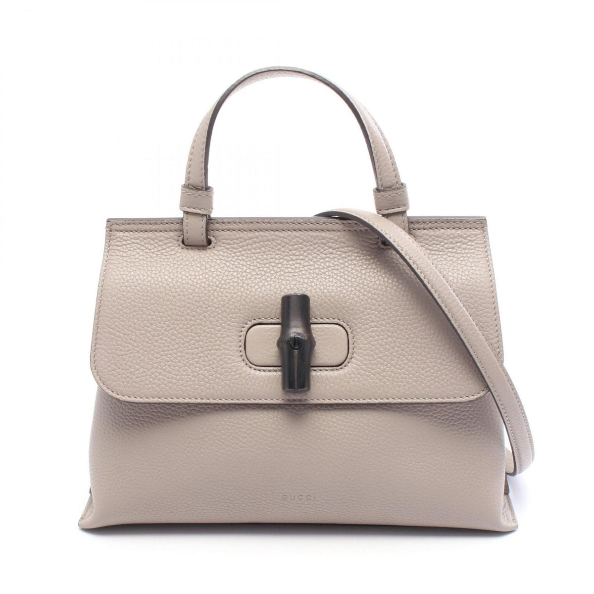 Gucci Gray Leather Handbag (Pre-Owned)