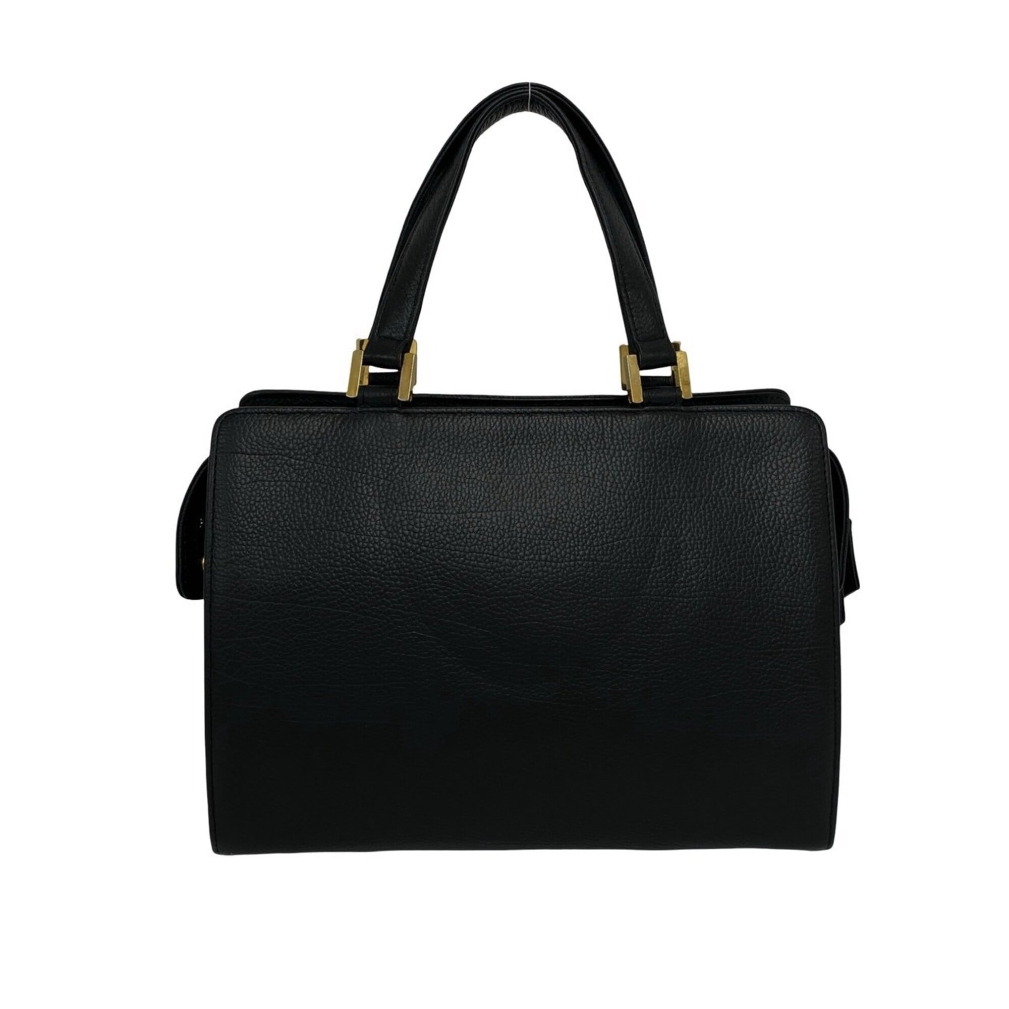 Yves Saint Laurent Black Leather Handbag Tote Bag (Pre-Owned)
