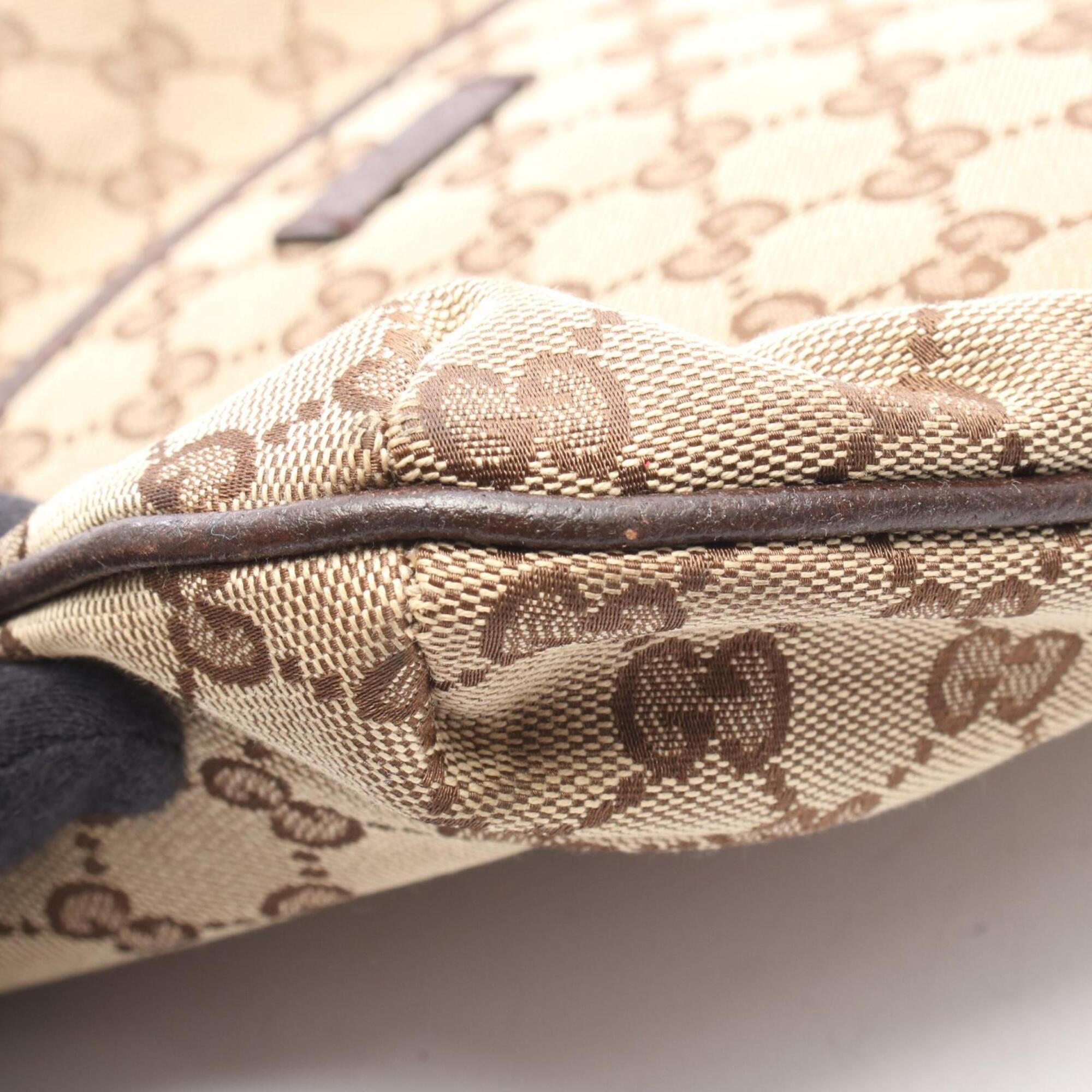 Gucci Gg Canvas Beige Brown Gg Canvas Handbag Shoulder Bag (Pre-Owned)
