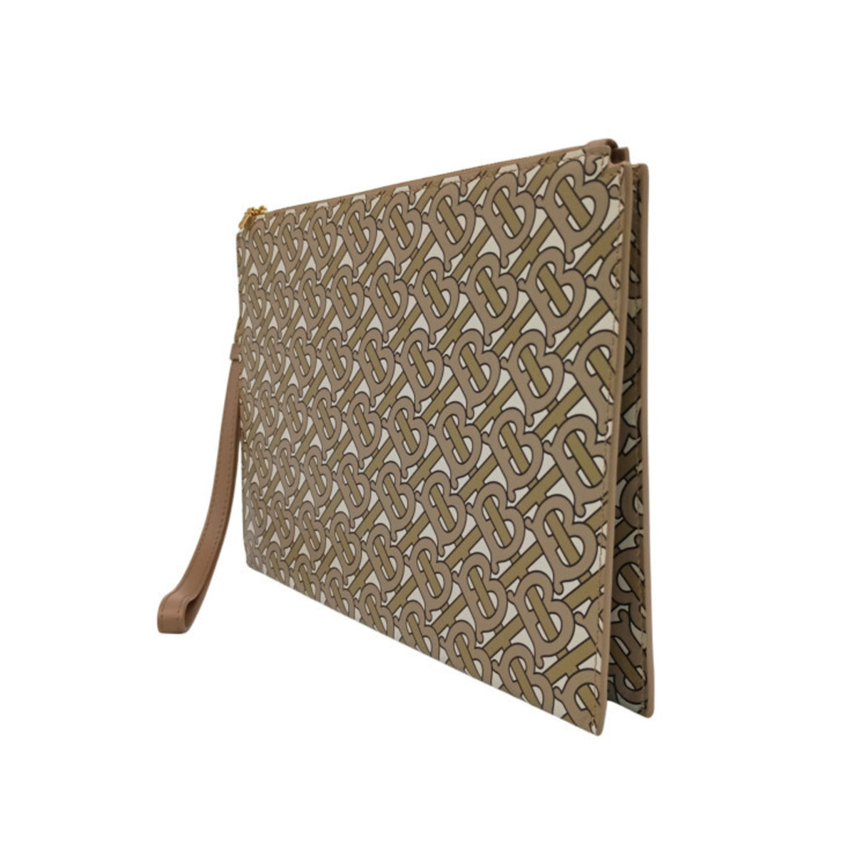 Burberry Beige Canvas Clutch Bag Handbag (Pre-Owned)
