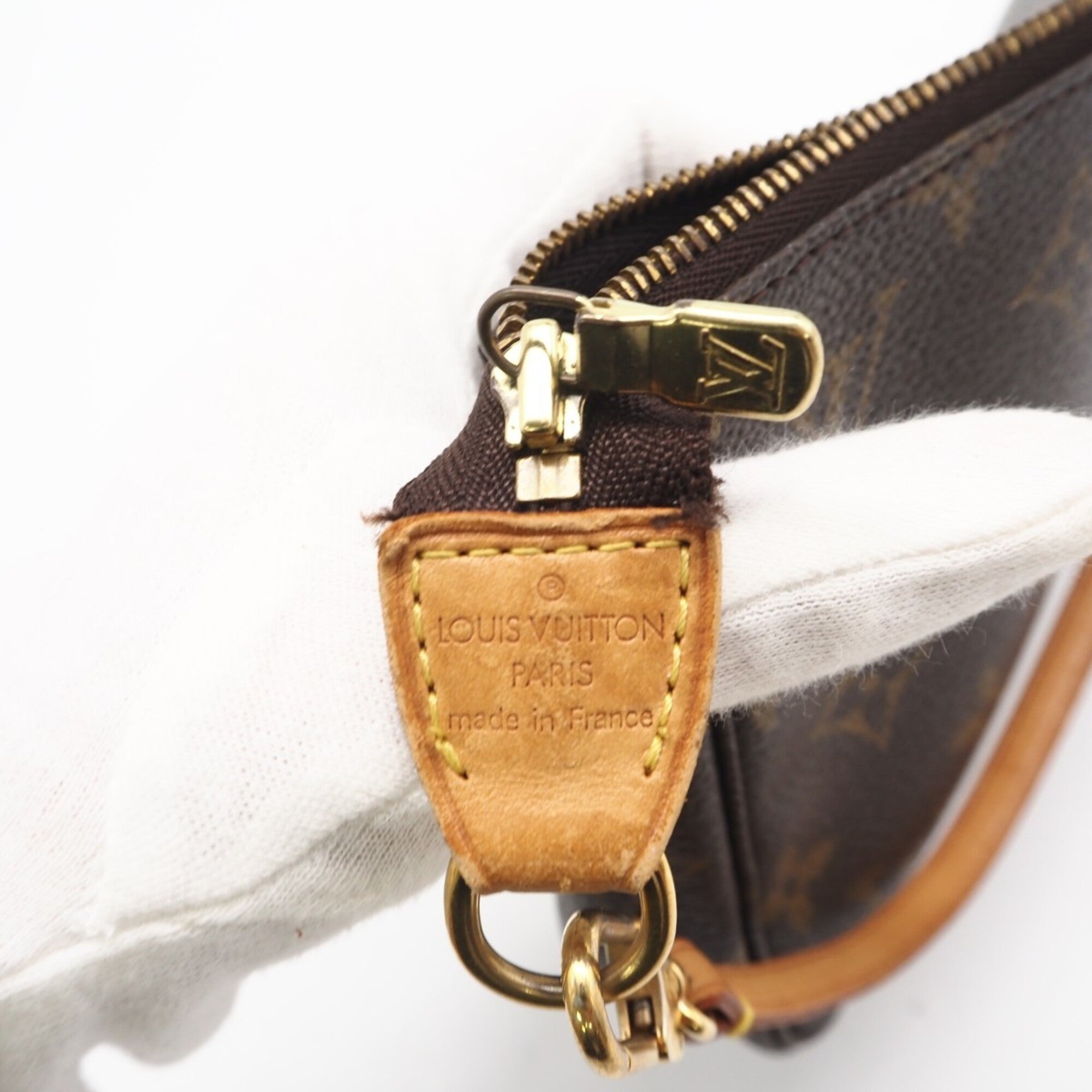 Louis Vuitton Brown Coated Canvas Leather Pochette Pouch (Pre-Owned)