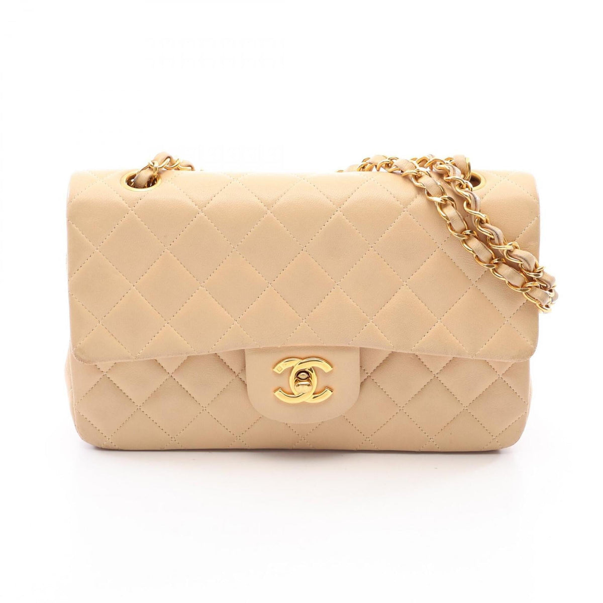 Chanel Matelasse Beige Leather Handbag Shoulder Bag (Pre-Owned)