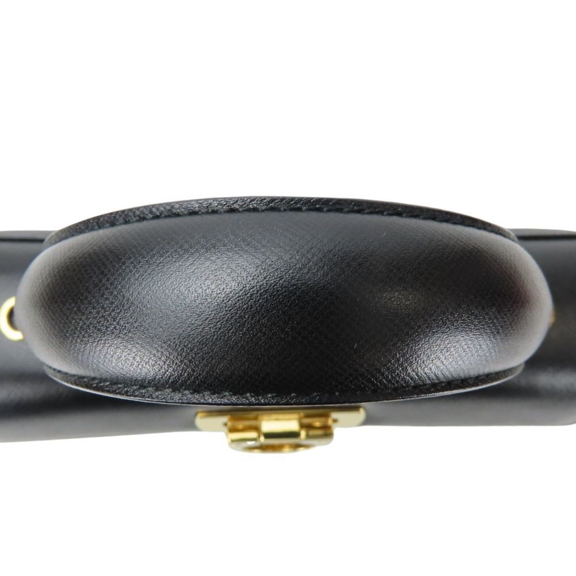 Salvatore Ferragamo Gancini Black Leather Handbag (Pre-Owned)