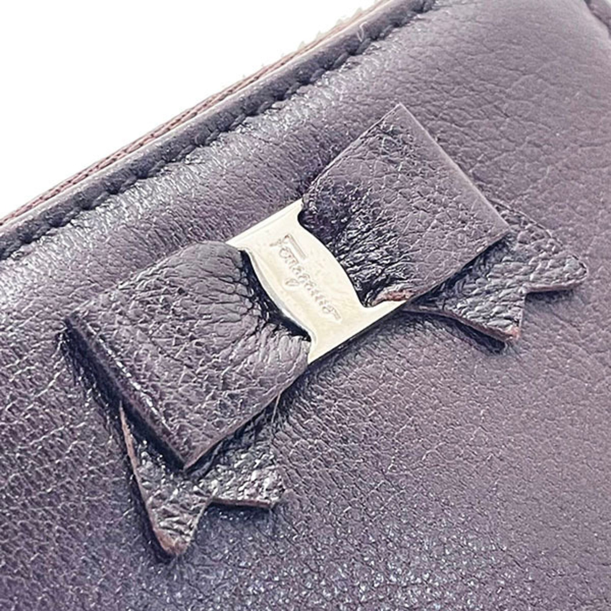 Salvatore Ferragamo Dark Brown Leather Coin Purse/Coin Case (Pre-Owned)