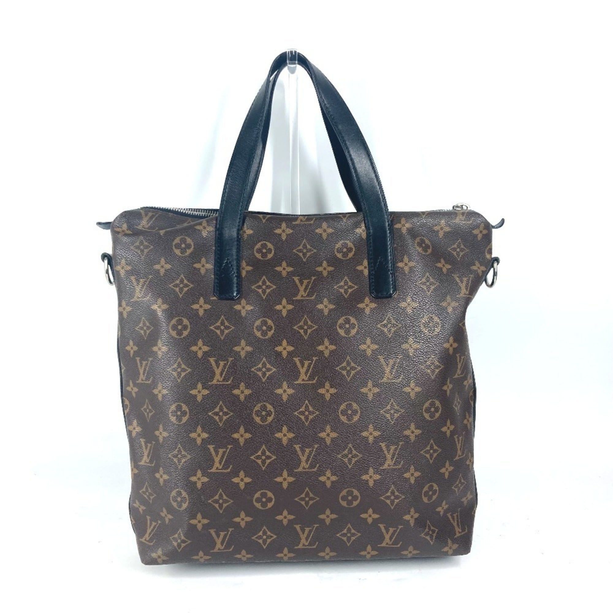 Louis Vuitton Black Brown Canvas Handbag Tote Bag (Pre-Owned)