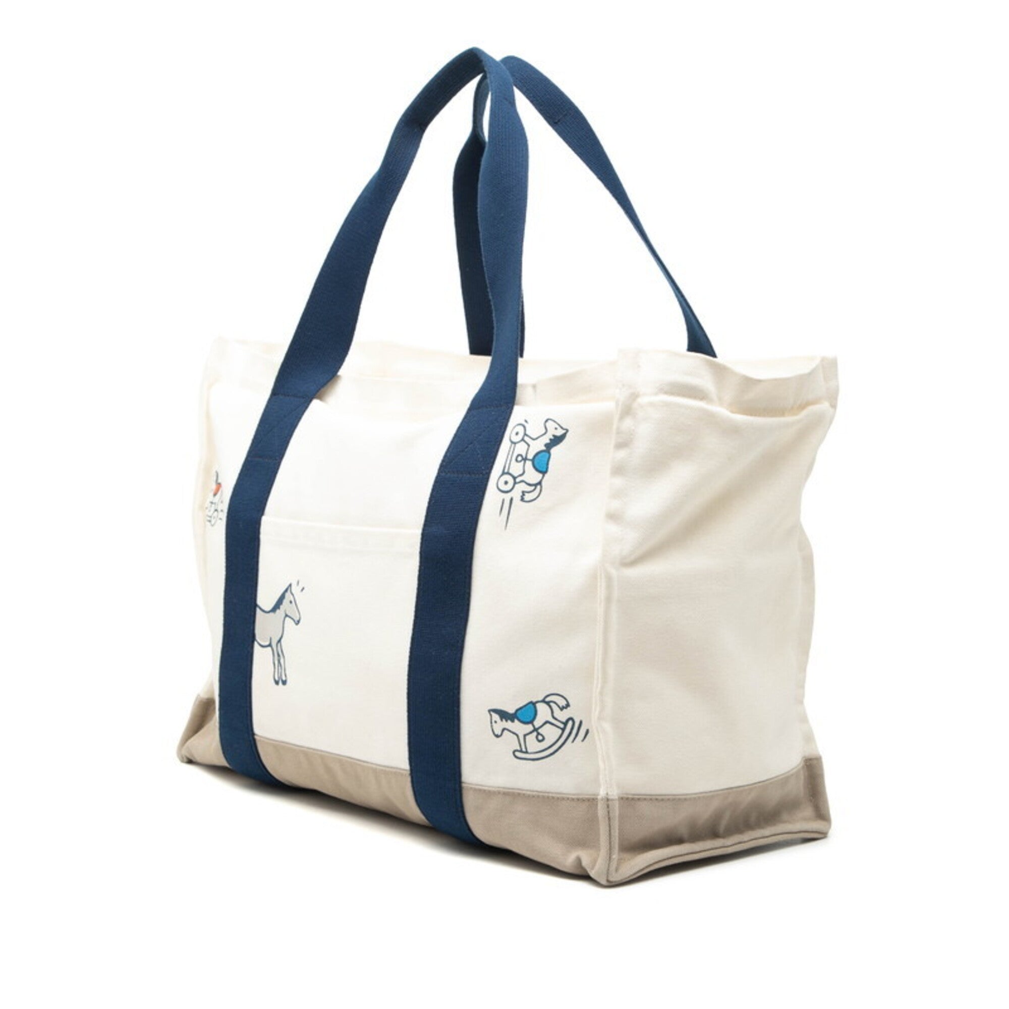 Hermes Adada Multi-Color White Canvas Tote Bag (Pre-Owned)