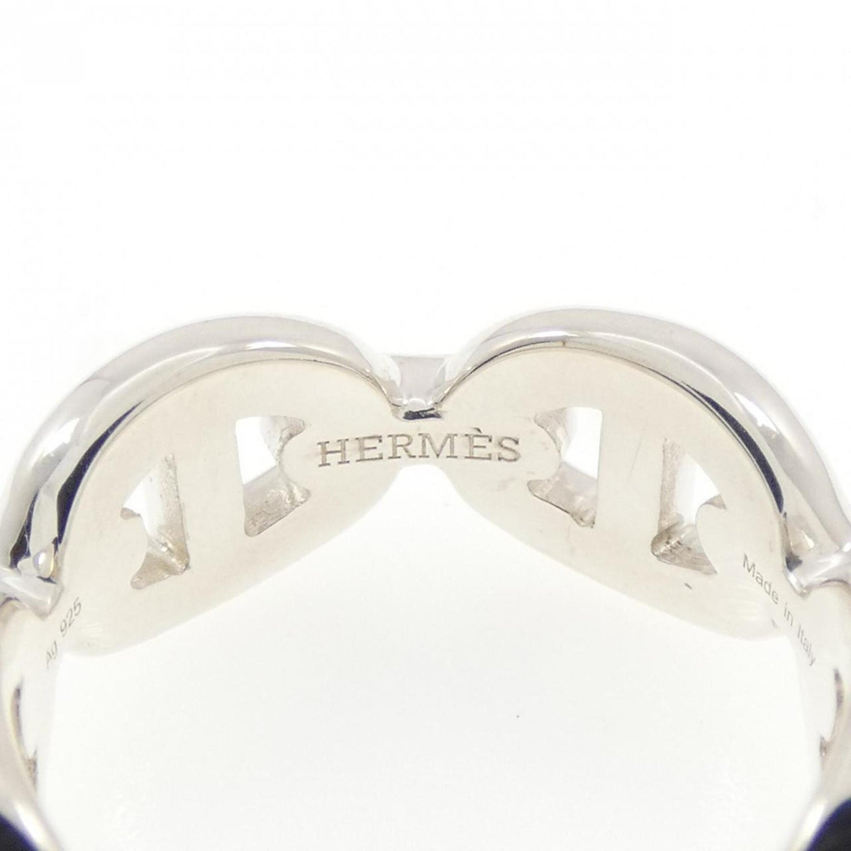 Hermes Silver 925 Band Ring (Pre-Owned)