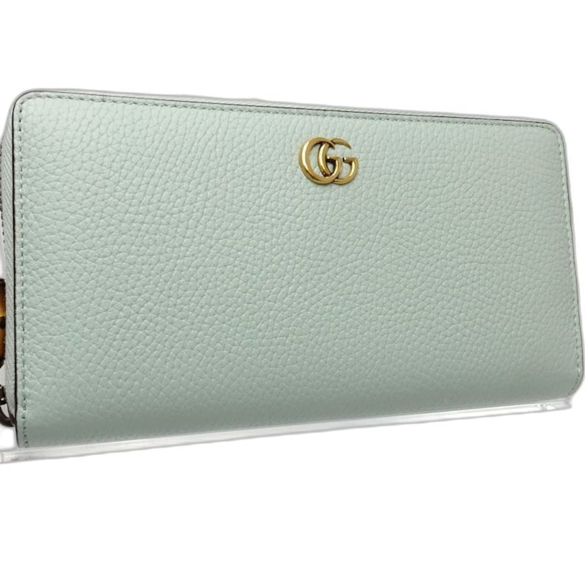 Gucci Pale Green Leather Long Wallet (Bi-Fold) (Pre-Owned)