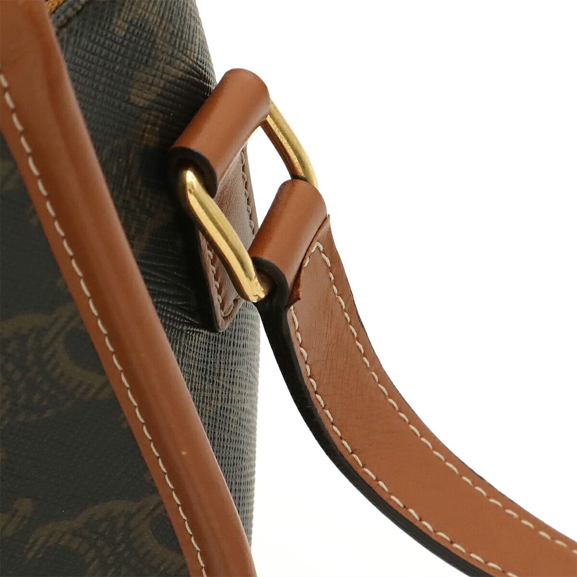 Celine Dark Brown Canvas Pochette Shoulder Bag (Pre-Owned)