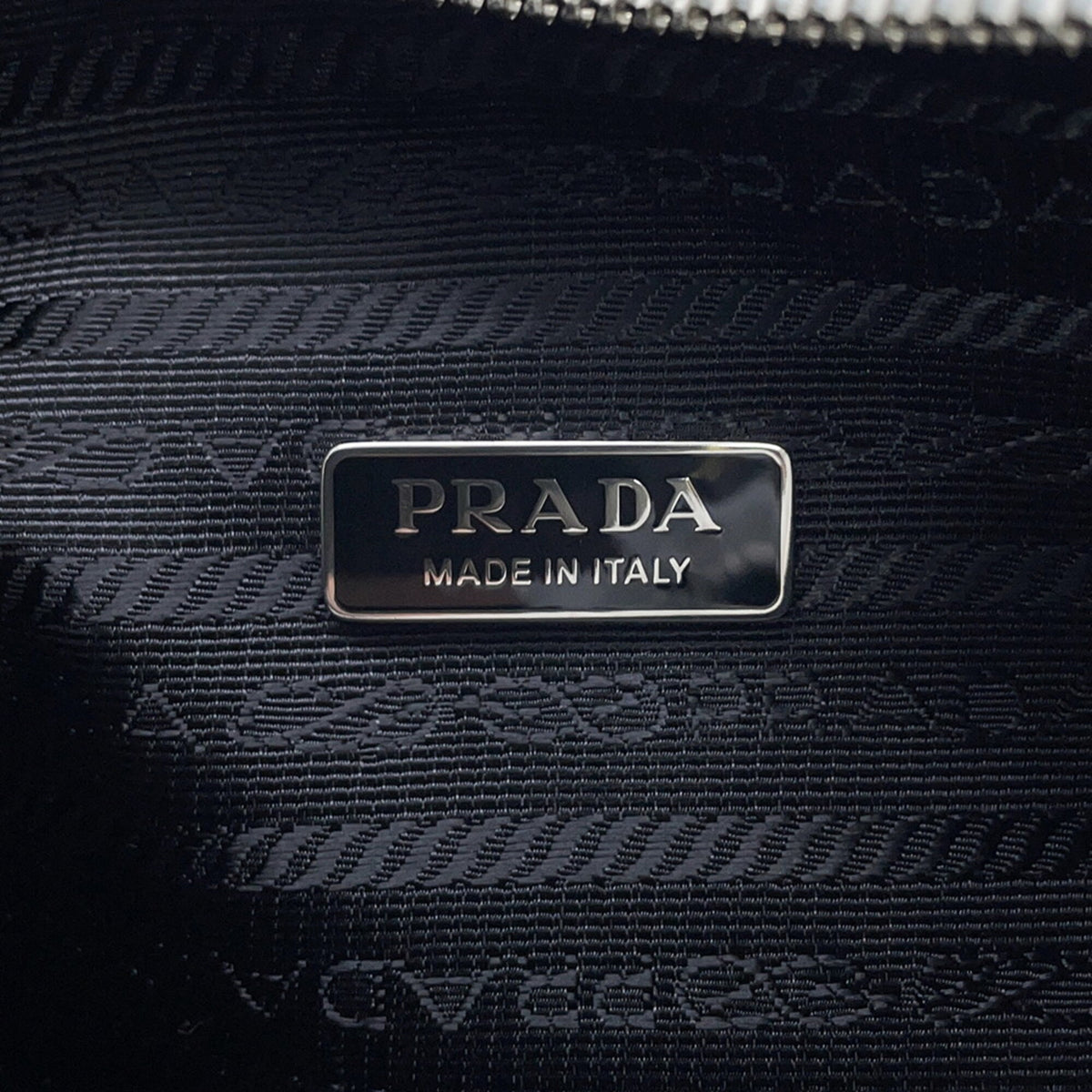 Prada Black White Nylon Canvas Handbag (Pre-Owned)