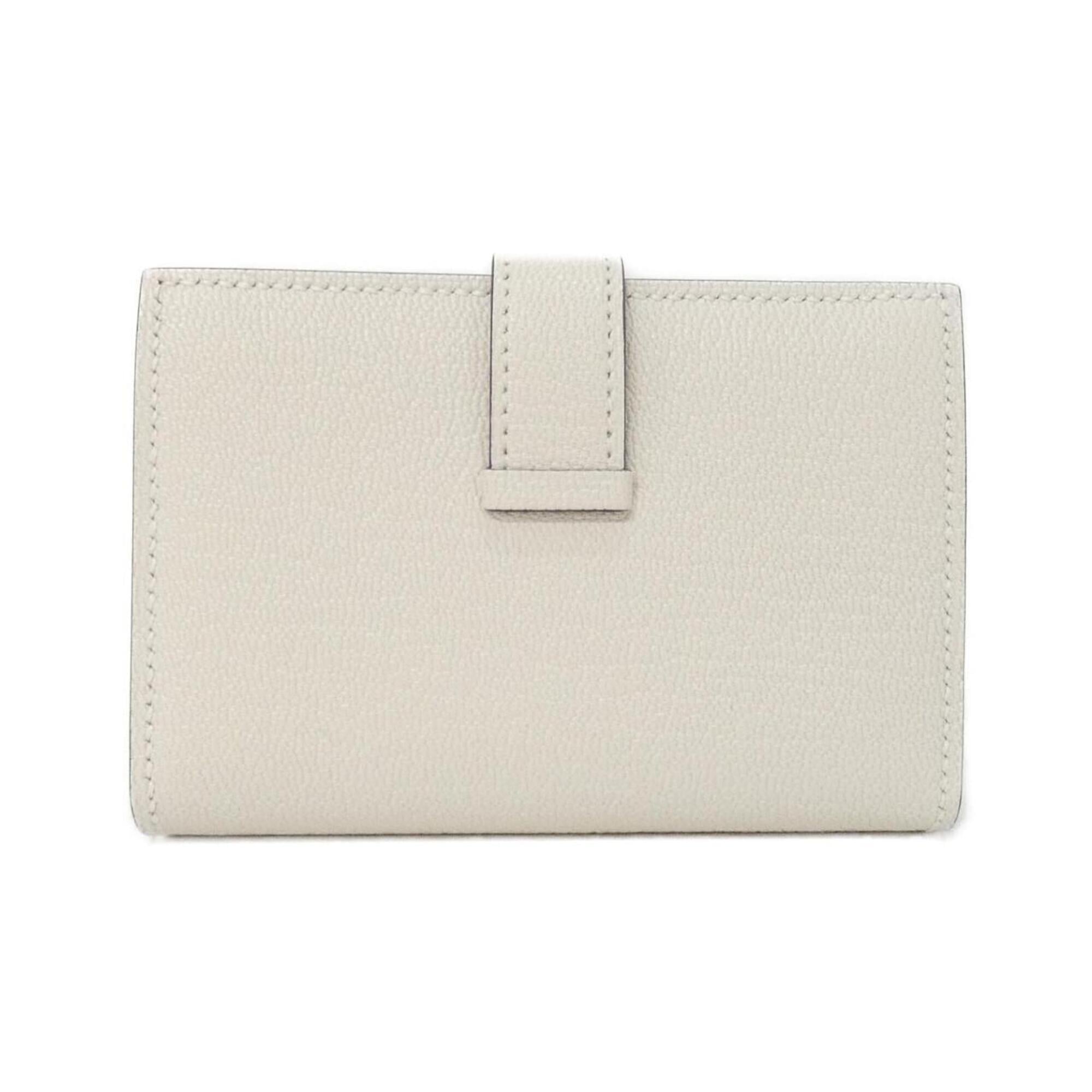 Hermes White Chevre Leather Wallet (Bi-Fold) (Pre-Owned)