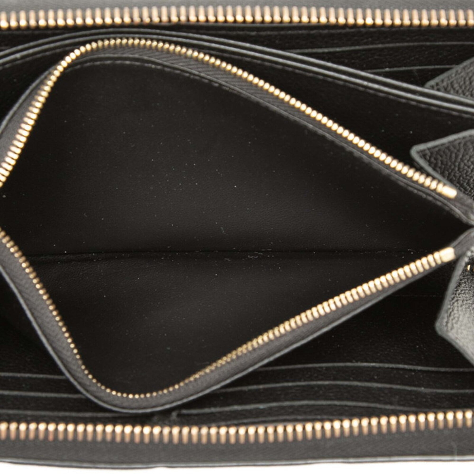 Louis Vuitton Black Noir Leather Long Wallet (Bi-Fold) (Pre-Owned)