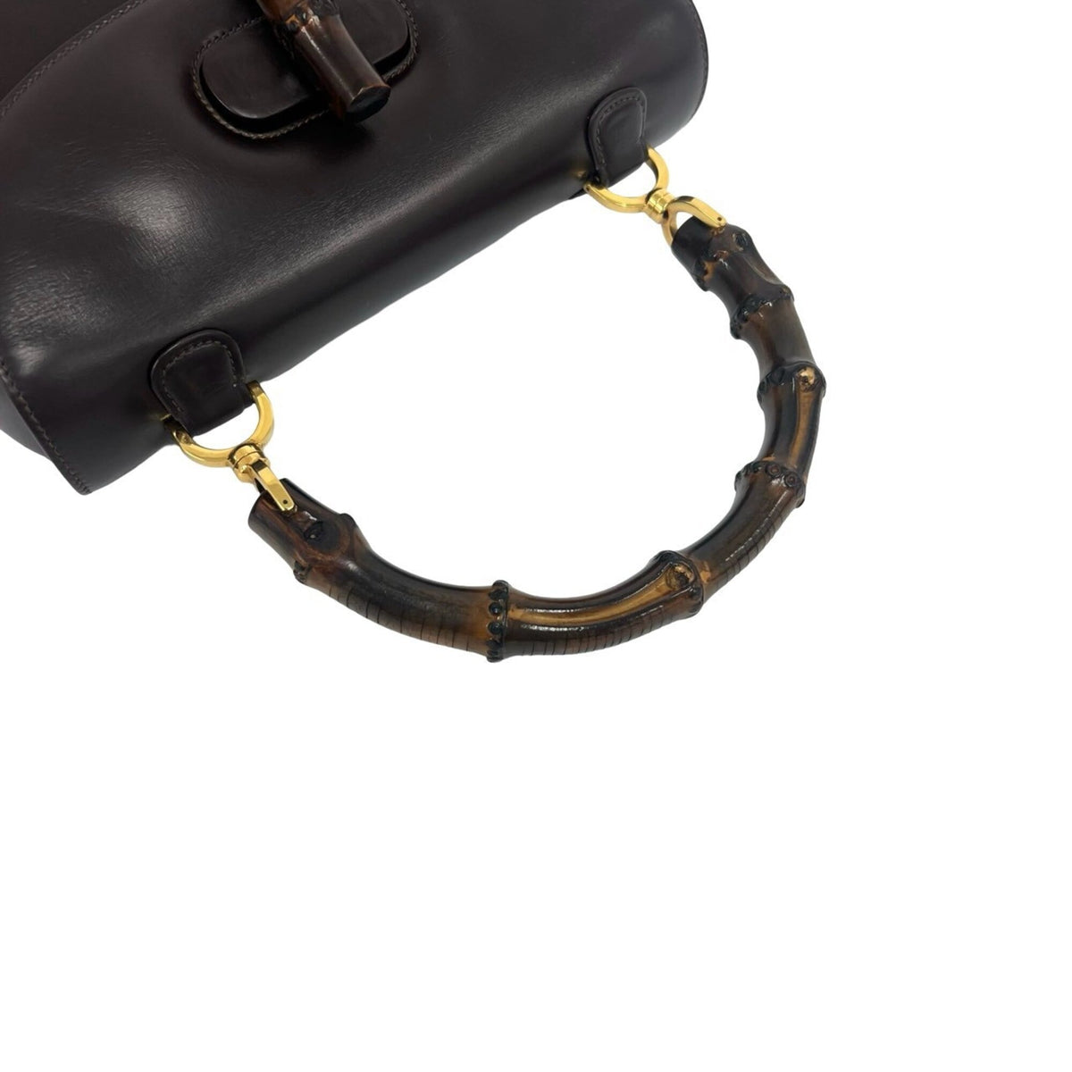 Gucci Brown Leather Handbag Tote Bag (Pre-Owned)