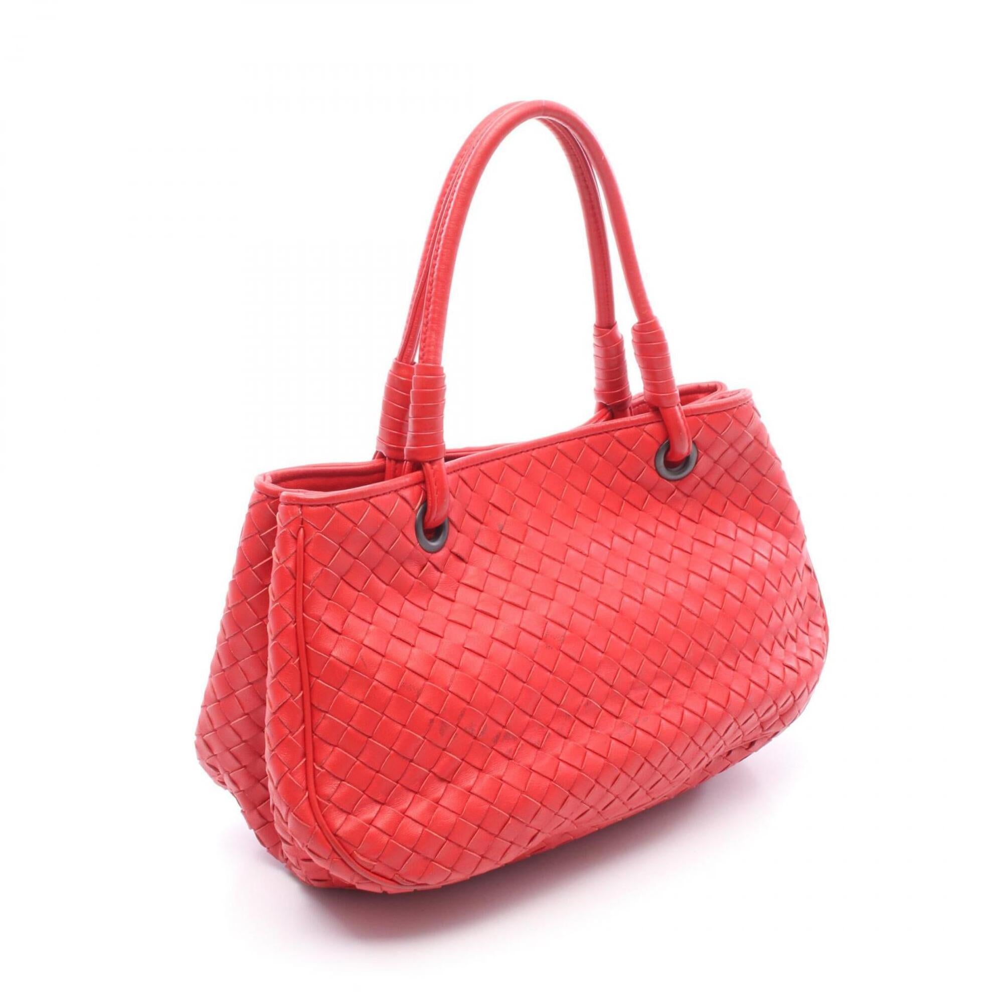 Bottega Veneta Red Color Leather Handbag (Pre-Owned)