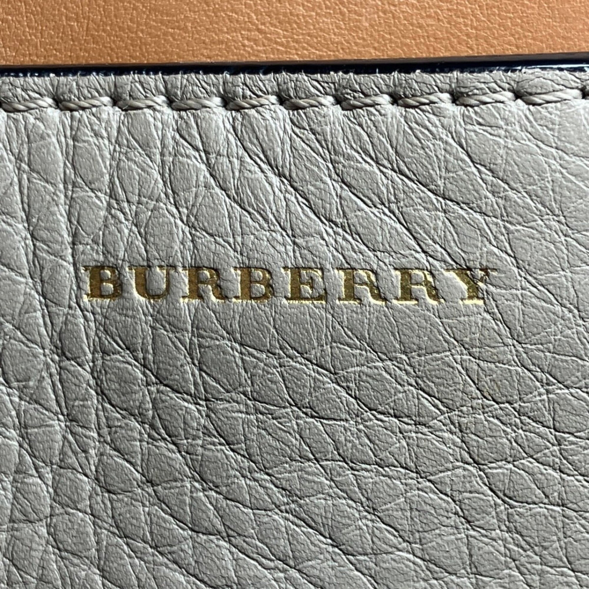 Burberry Grayish Leather Tote Bag (Pre-Owned)