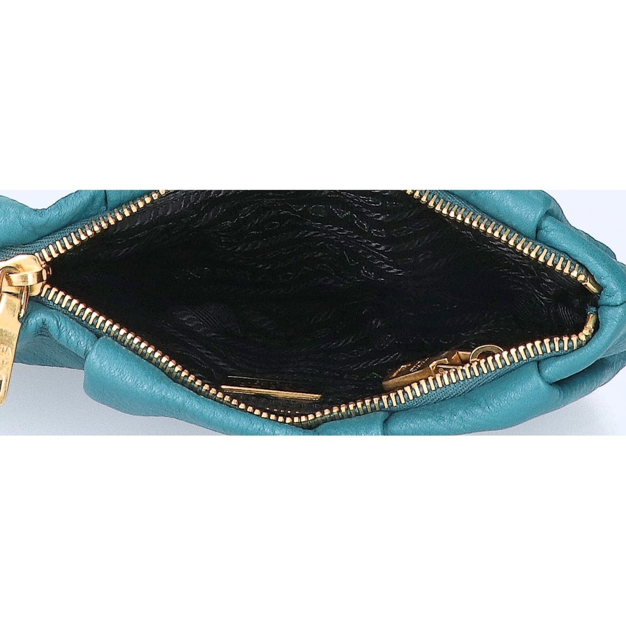 Prada Turquoise Leather Pouch (Pre-Owned)