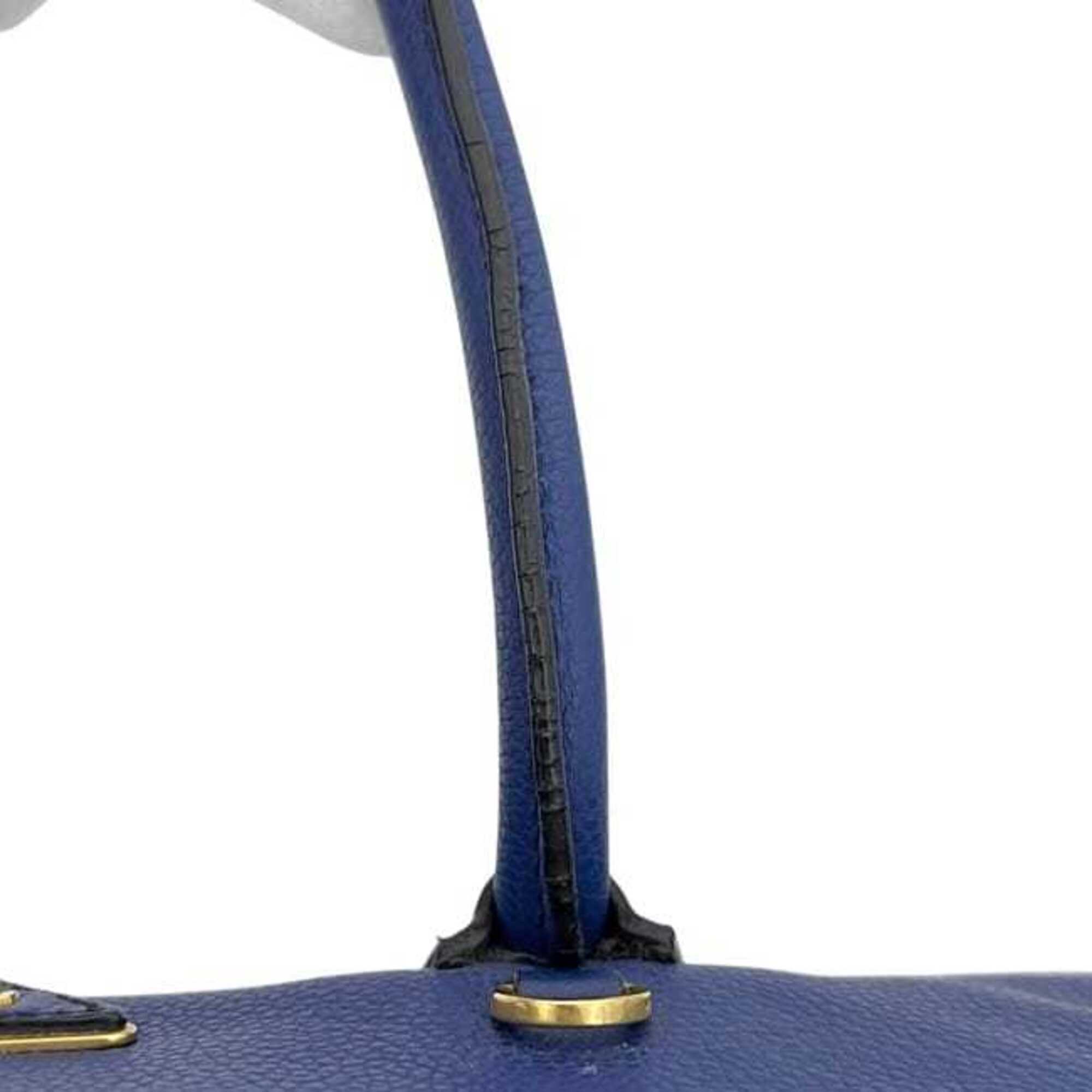 Prada Blue Leather Tote Bag (Pre-Owned)