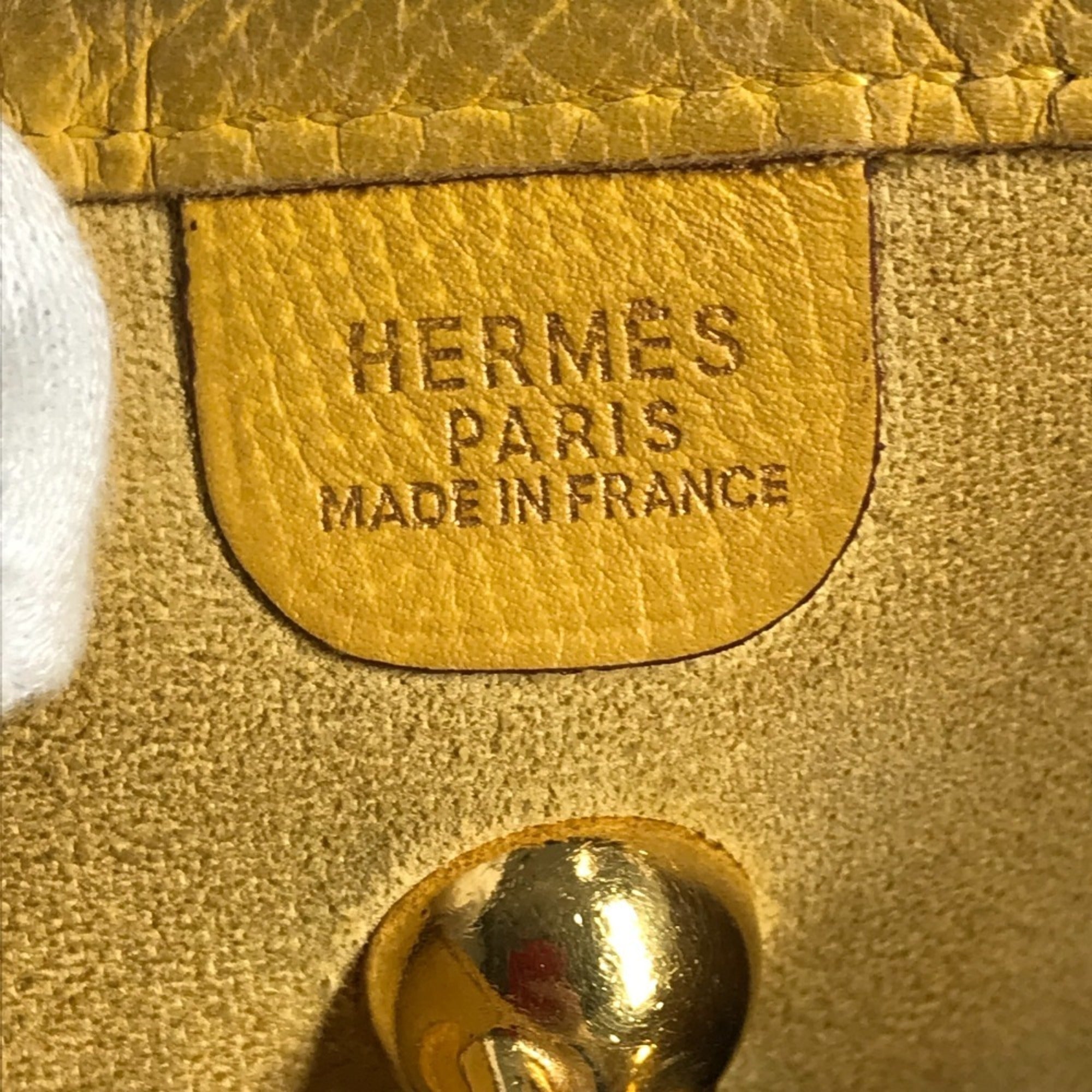 Hermes Yellow Leather Pochette Shoulder Bag (Pre-Owned)