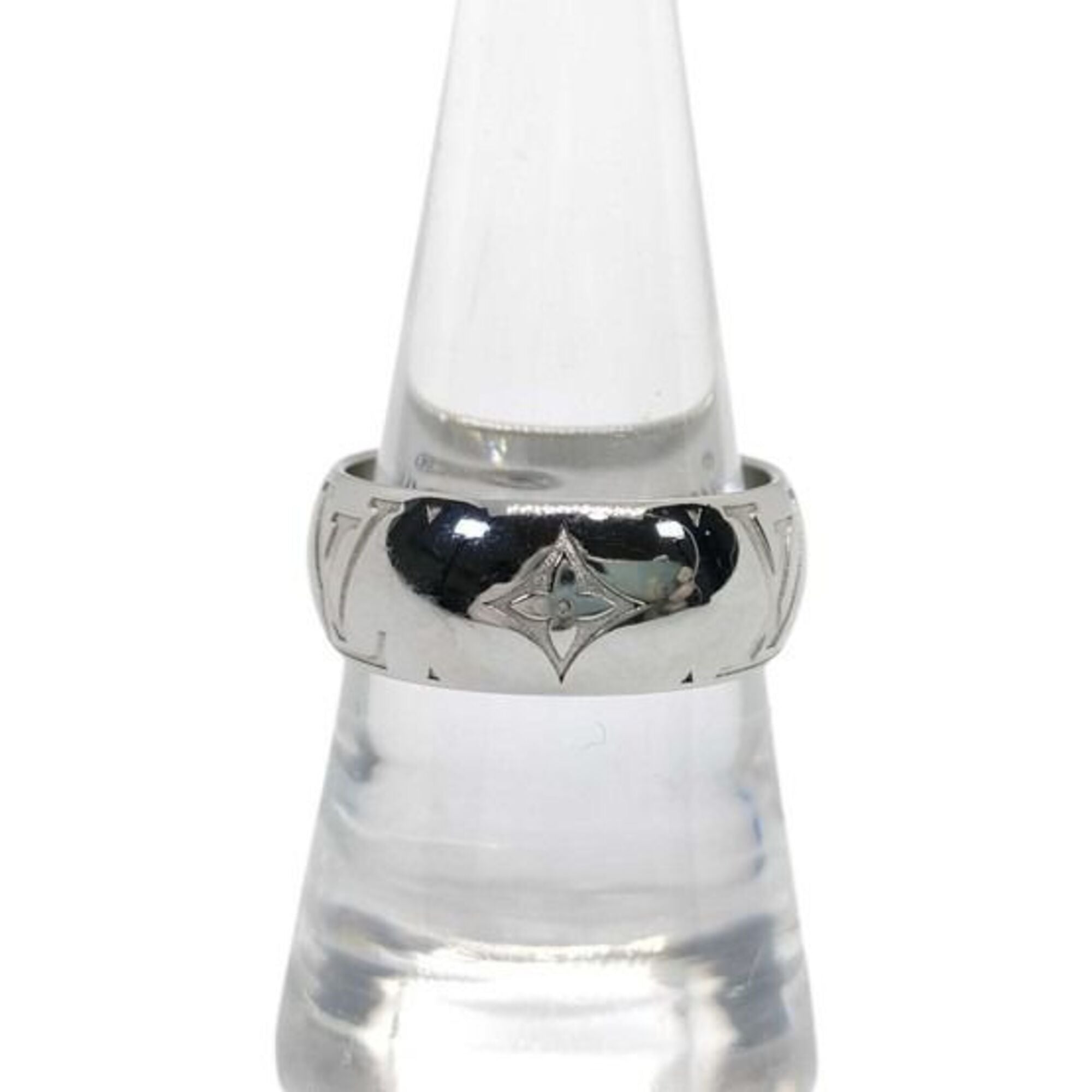 Louis Vuitton Silver Metal Band Ring (Pre-Owned)