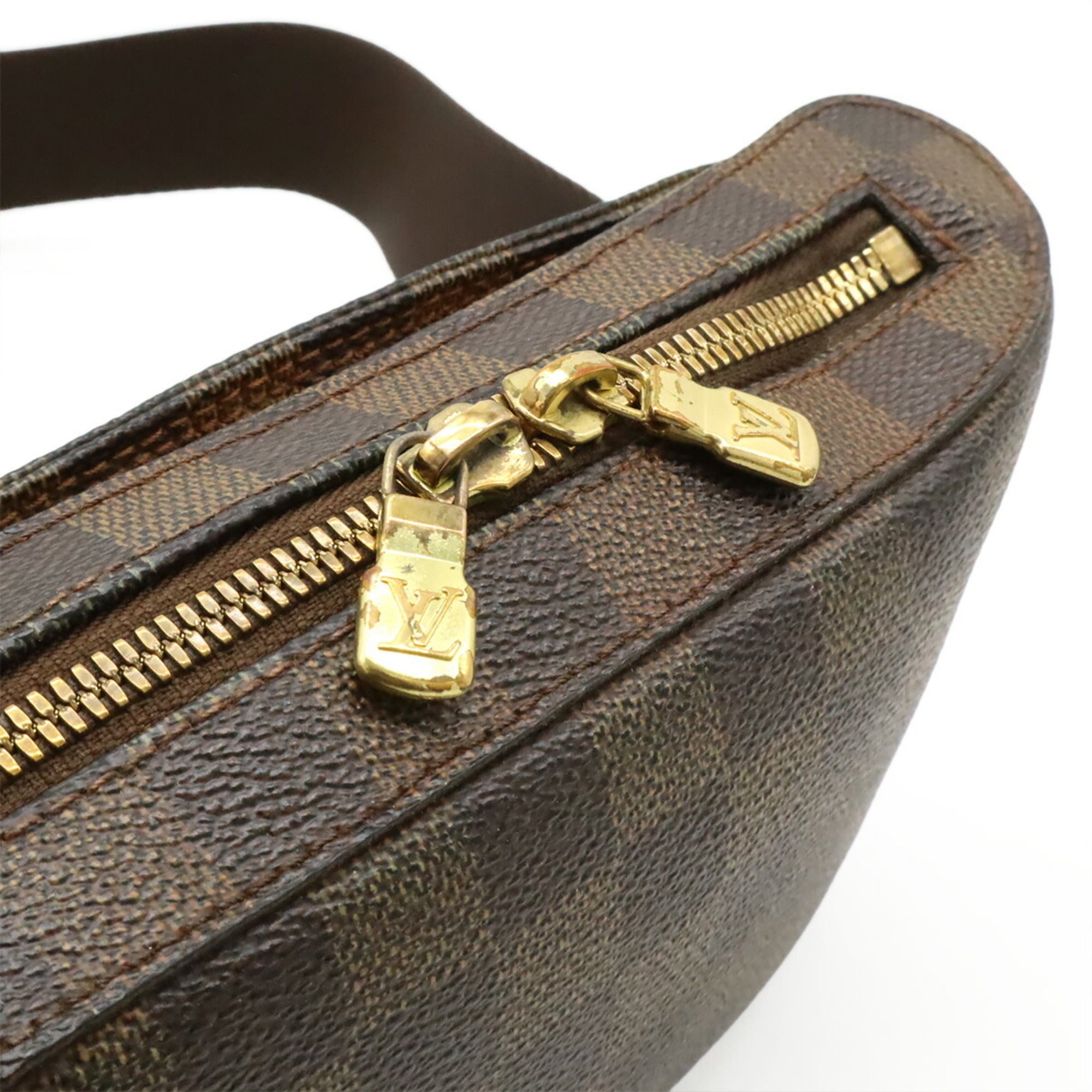 Louis Vuitton Brown Pvc Coated Canvas Damier Canvas Pouch Shoulder Bag Sling Bag (Pre-Owned)