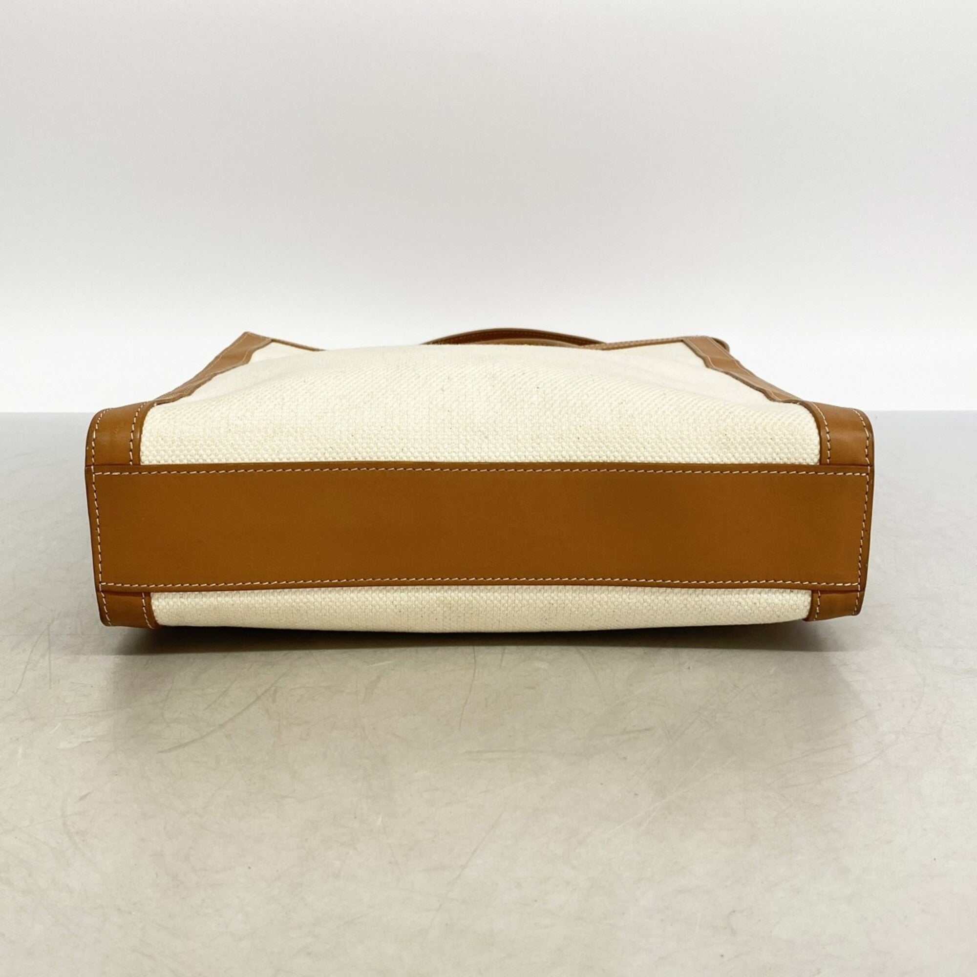 Celine Beige Brown Canvas Handbag (Pre-Owned)