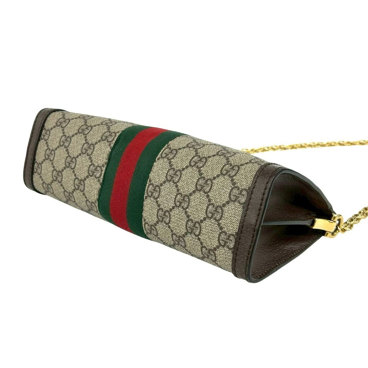 Gucci Brown Green Red Color Leather Pvc Pochette Shoulder Bag (Pre-Owned)