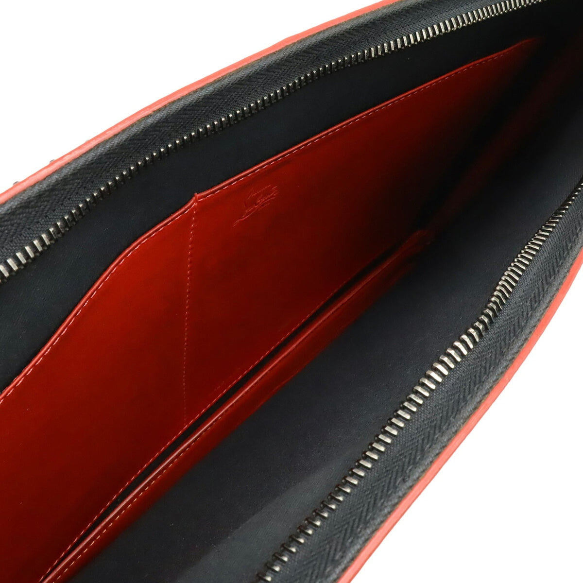 Christian Louboutin Black Red Color Leather Handbag Shoulder Bag (Pre-Owned)