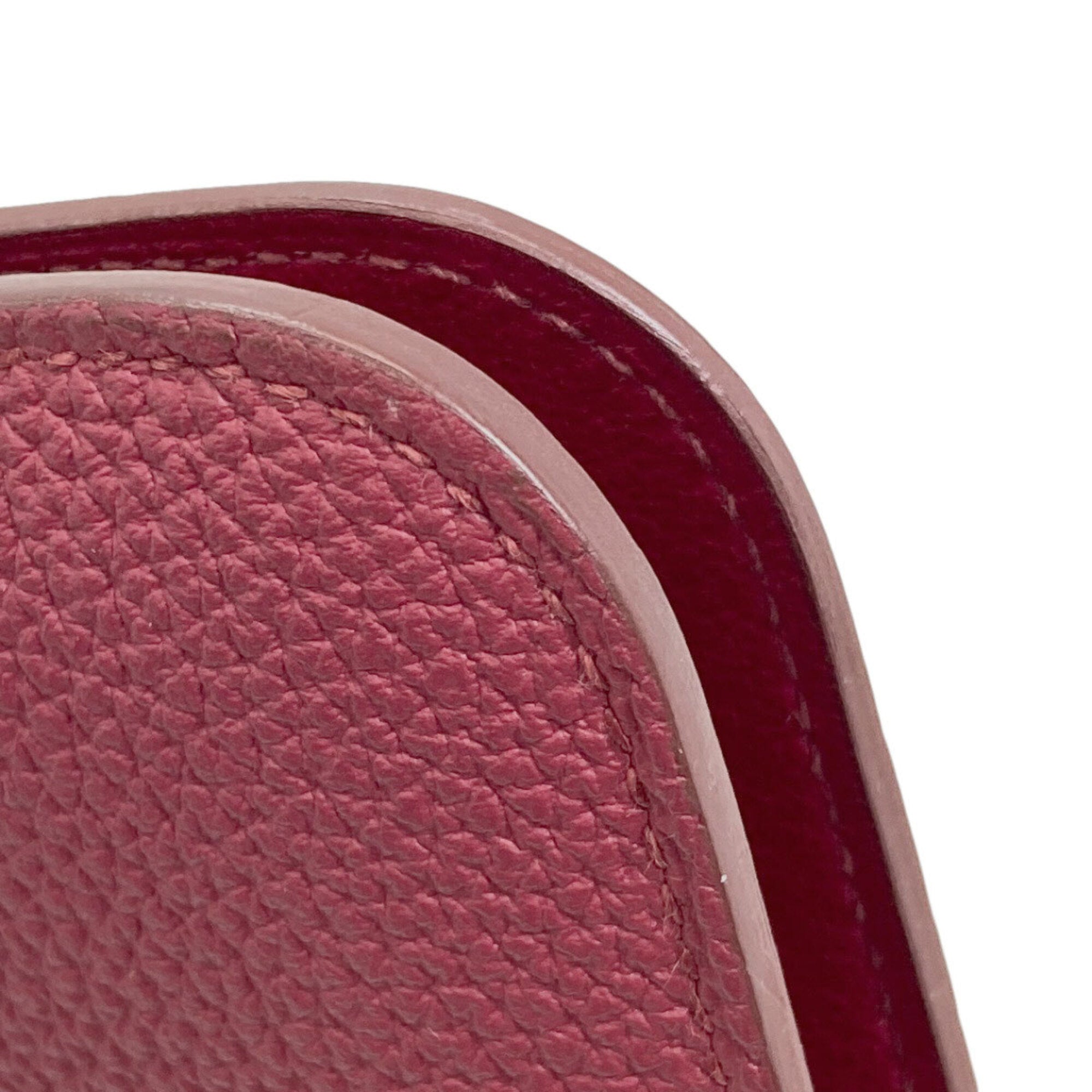 Hermes Red Color Togo Leather Long Wallet (Bi-Fold) (Pre-Owned)