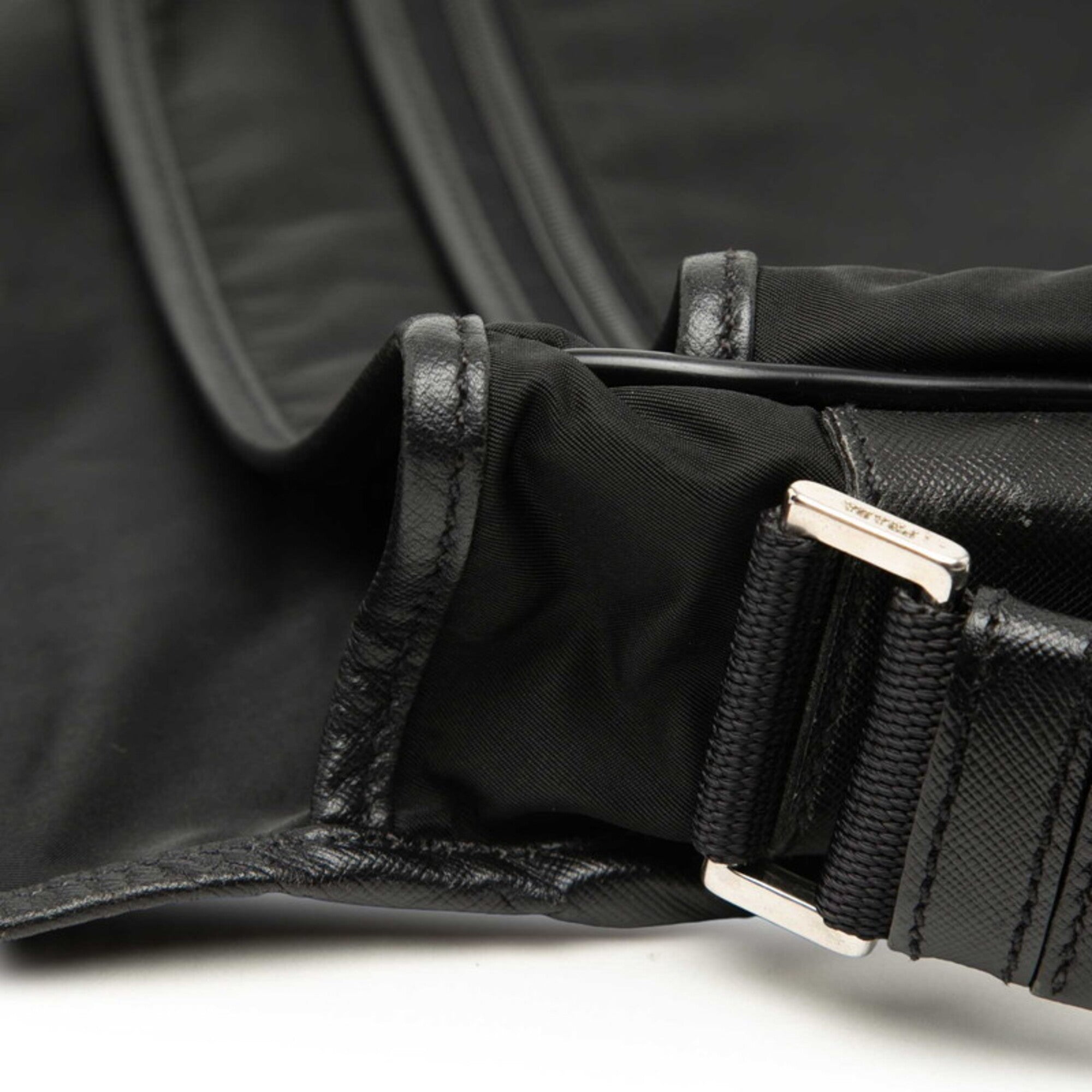 Prada Black Nylon Leather Shoulder Bag (Pre-Owned)