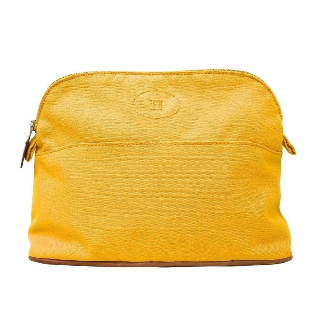 Hermes Yellow Cotton Canvas Pouch (Pre-Owned)