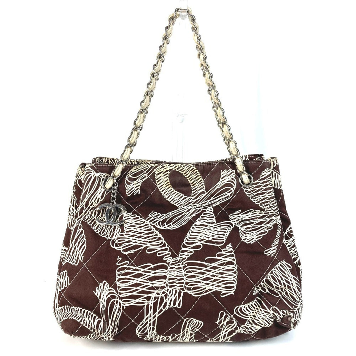 Chanel Beige Brown Quilting Shoulder Bag Tote Bag (Pre-Owned)