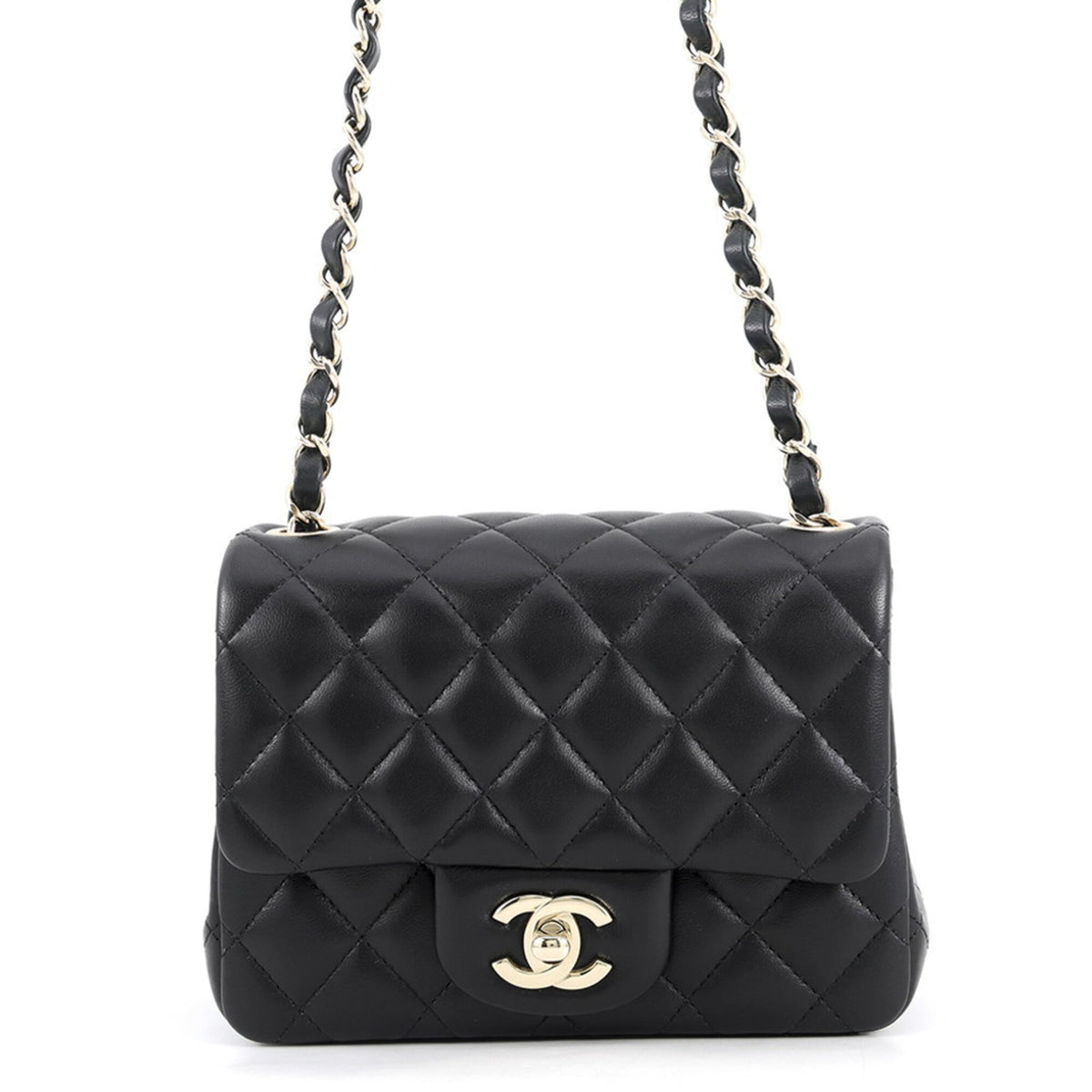 Chanel Black Leather Handbag Shoulder Bag (Pre-Owned)