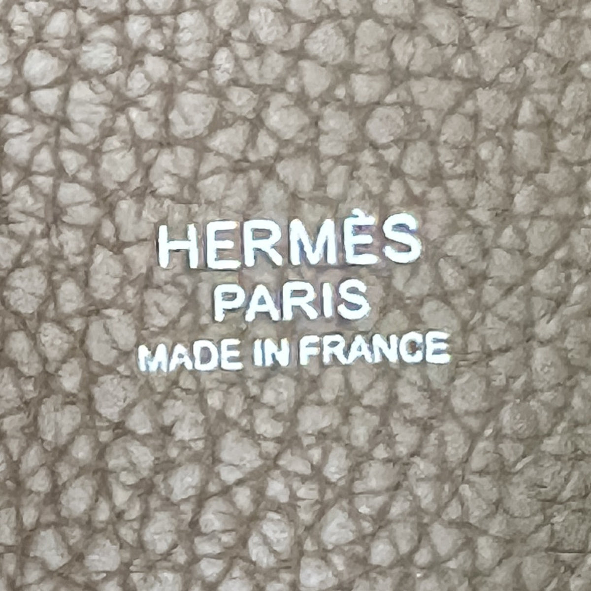 Hermes Etoupe Gray Taurillon Clemence Leather Handbag Tote Bag (Pre-Owned)