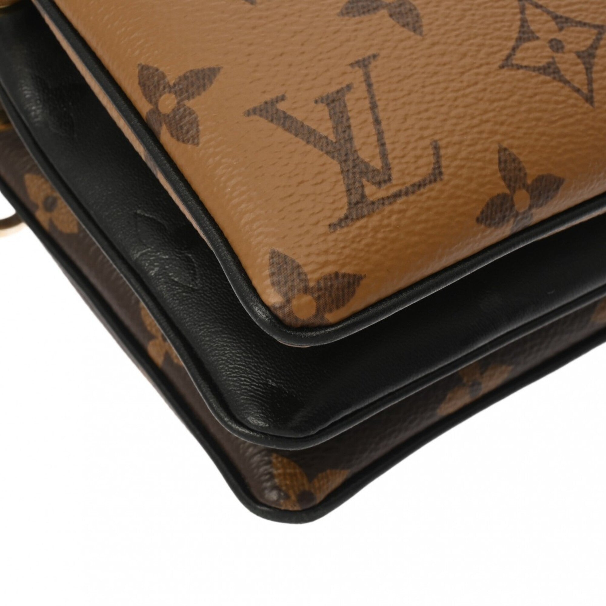 Louis Vuitton Black Brown Monogram Canvas Pochette Shoulder Bag (Pre-Owned)