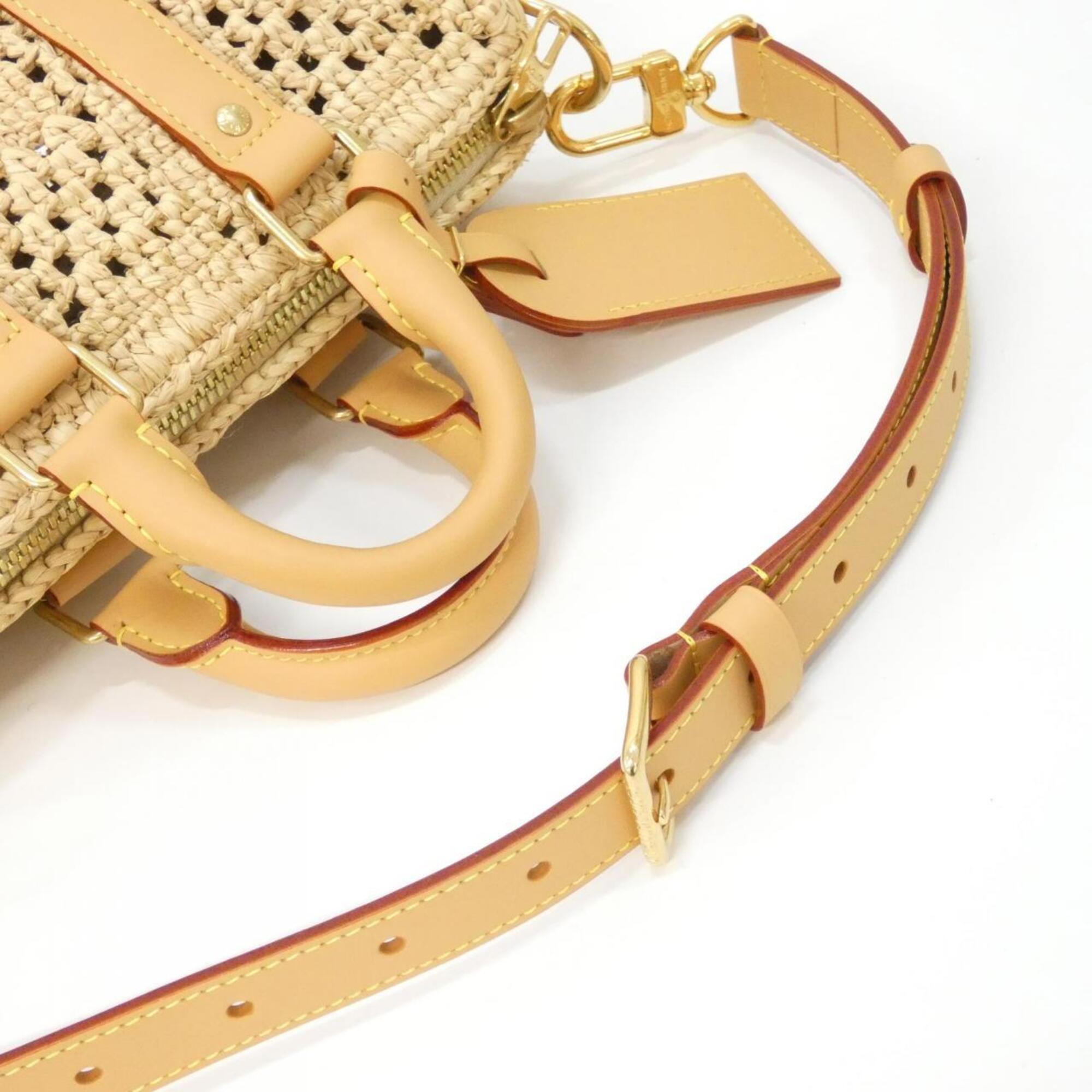 Louis Vuitton Beige Natural Raffia Boston Bag (Pre-Owned)