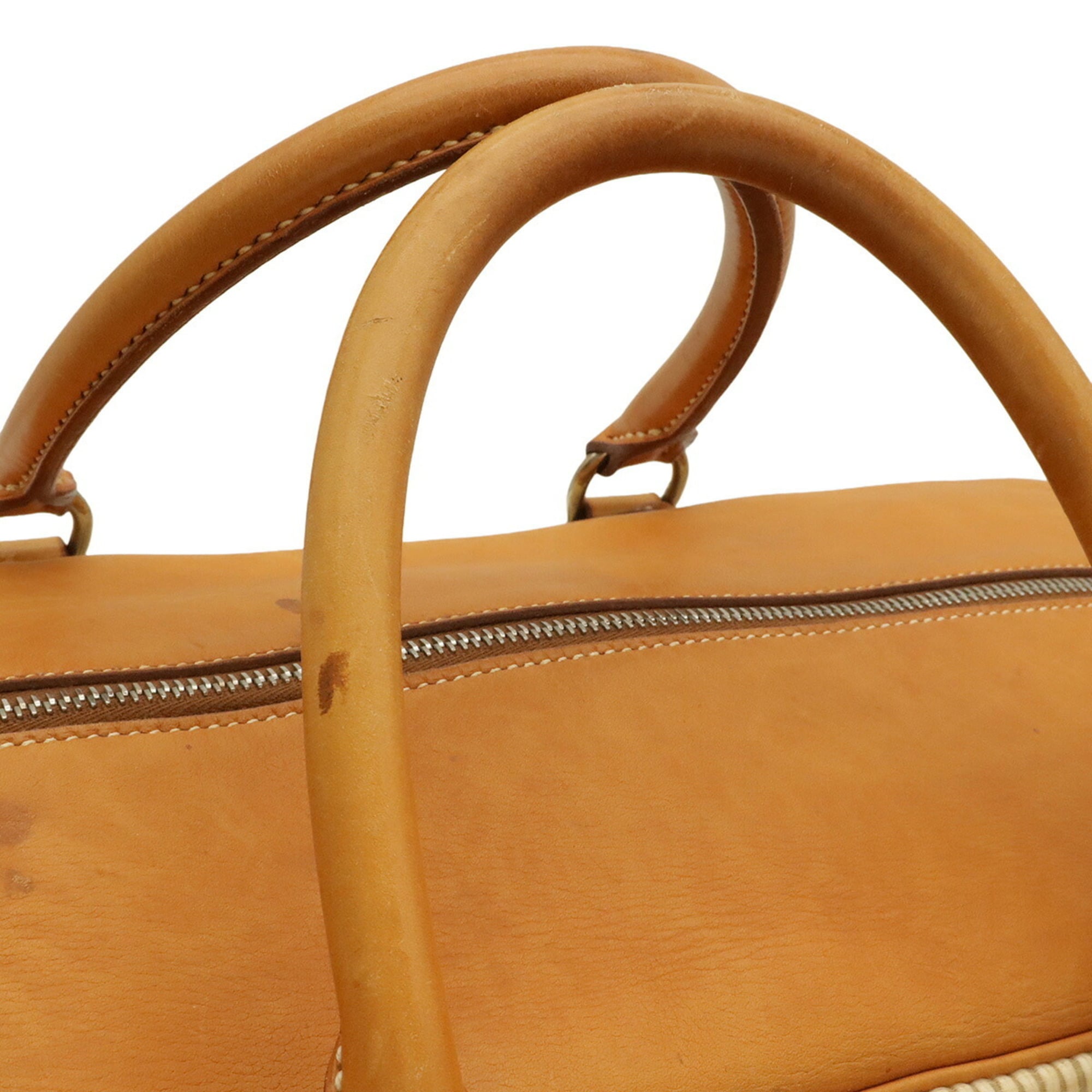 Hermes Light Brown Natural Crinoline Leather Boston Bag (Pre-Owned)