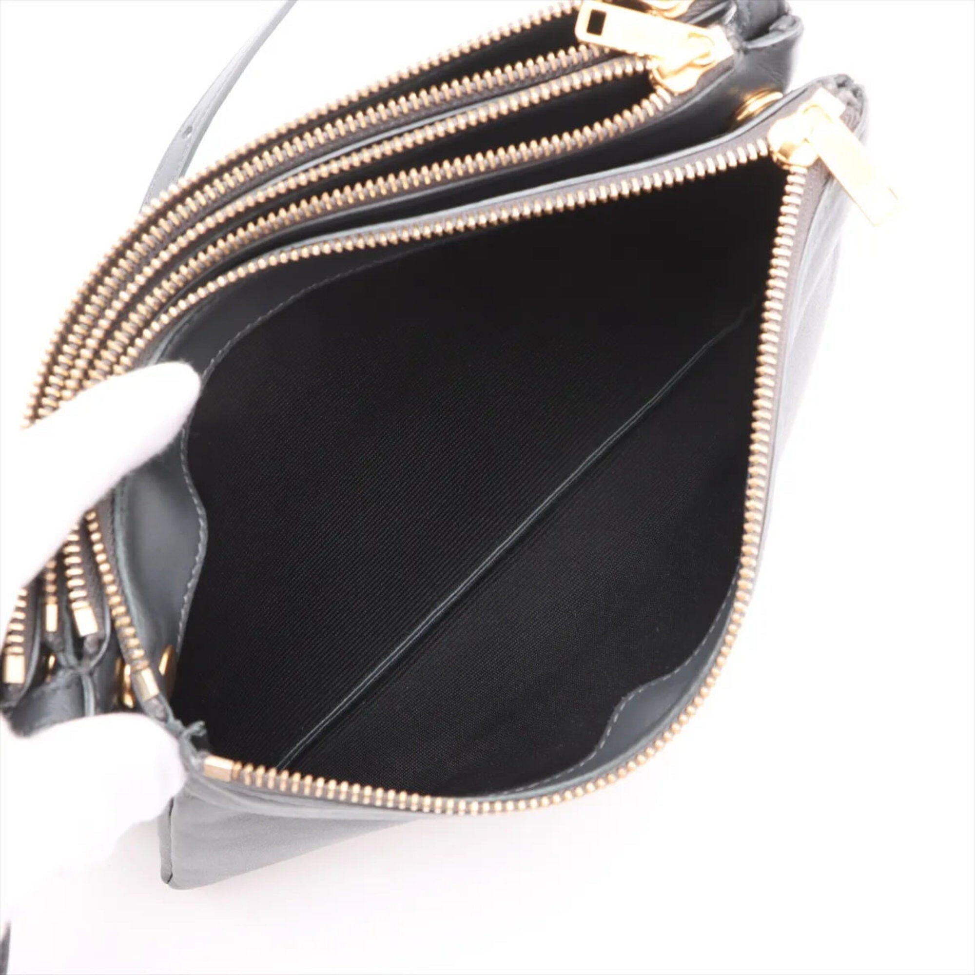 Celine Gray Leather Shoulder Bag (Pre-Owned)