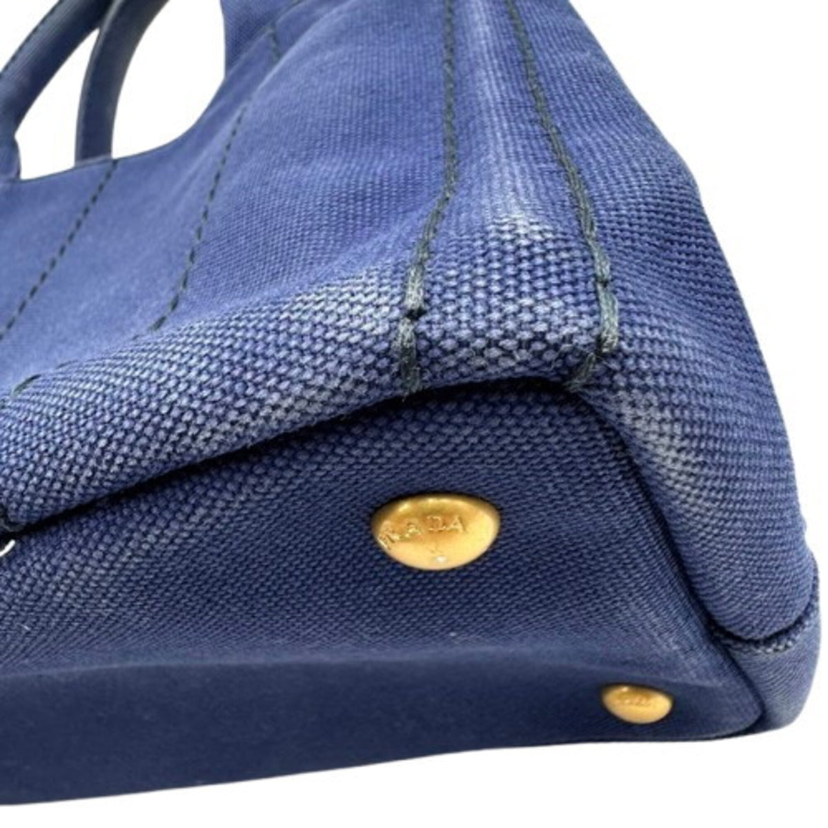 Prada Canapa Blue Canvas Handbag (Pre-Owned)