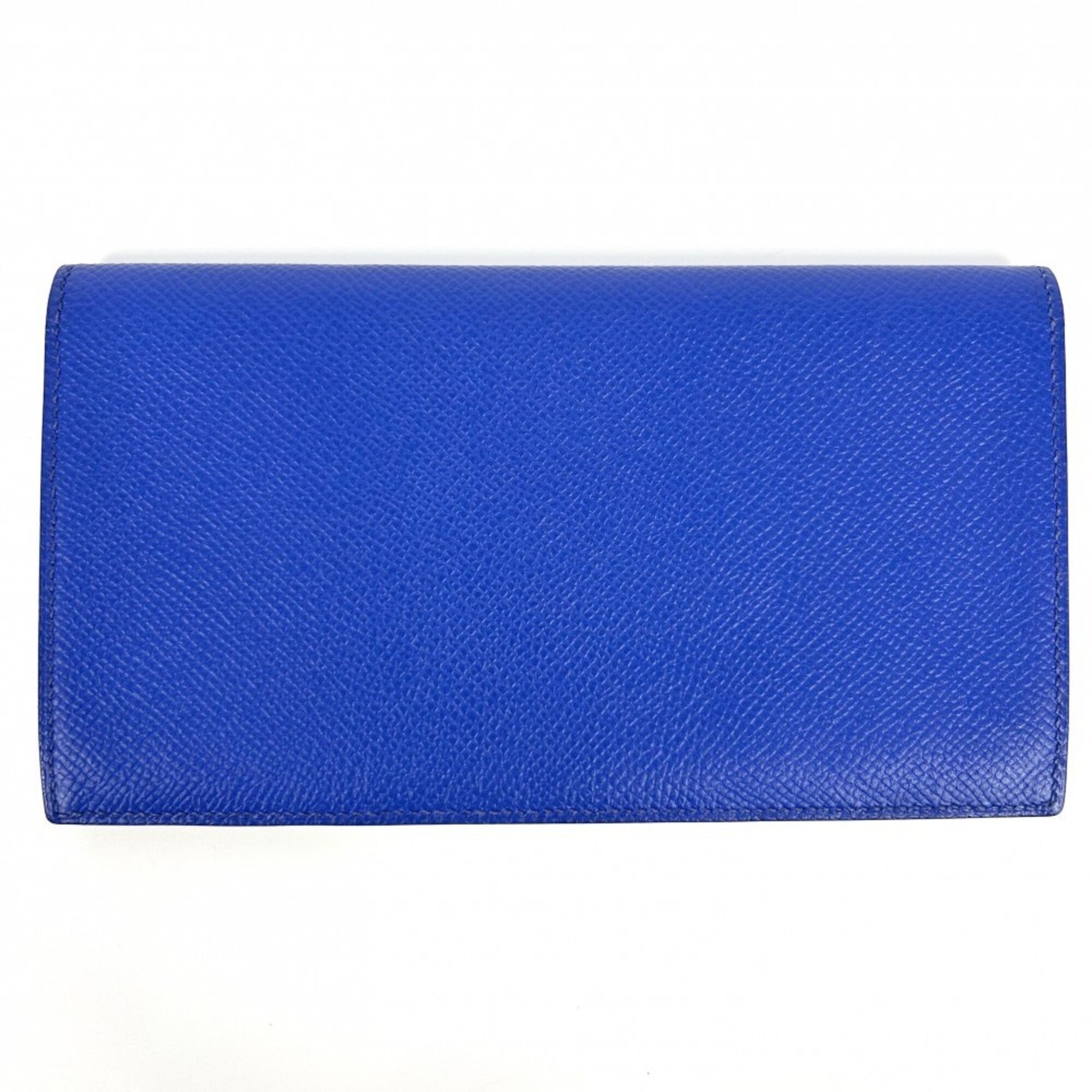 Hermes Mc2 Black Blue Gray Epsom Leather Long Wallet (Bi-Fold) (Pre-Owned)