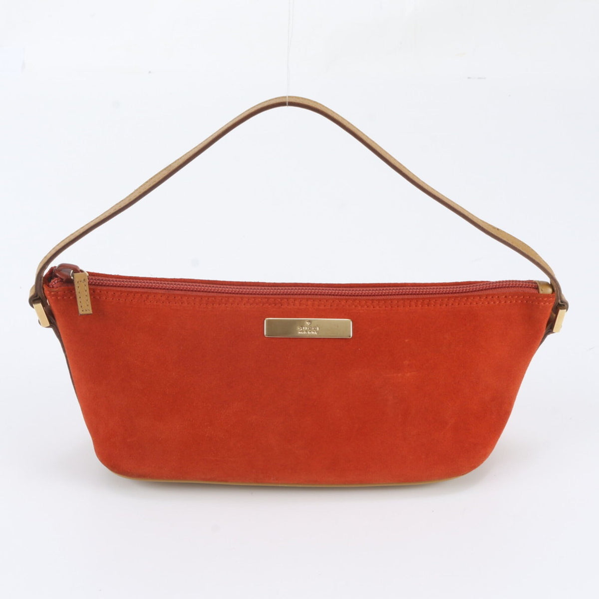 Gucci Red Color Leather Handbag Pouch Tote Bag (Pre-Owned)