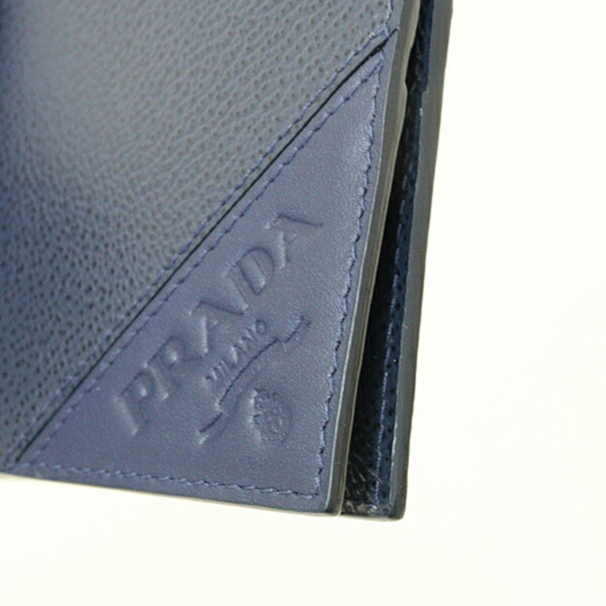 Prada Navy Saffiano Wallet (Bi-Fold) (Pre-Owned)