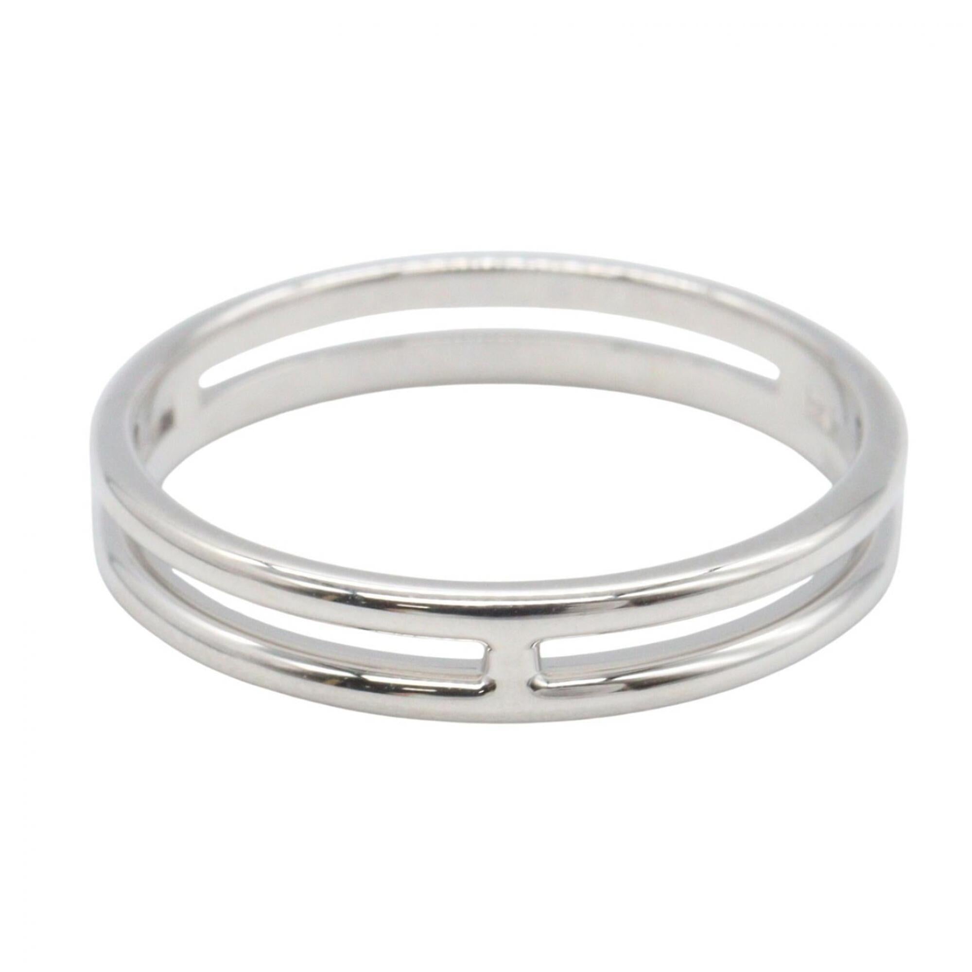 Hermes Silver White Gold (18K) Band Ring (Pre-Owned)