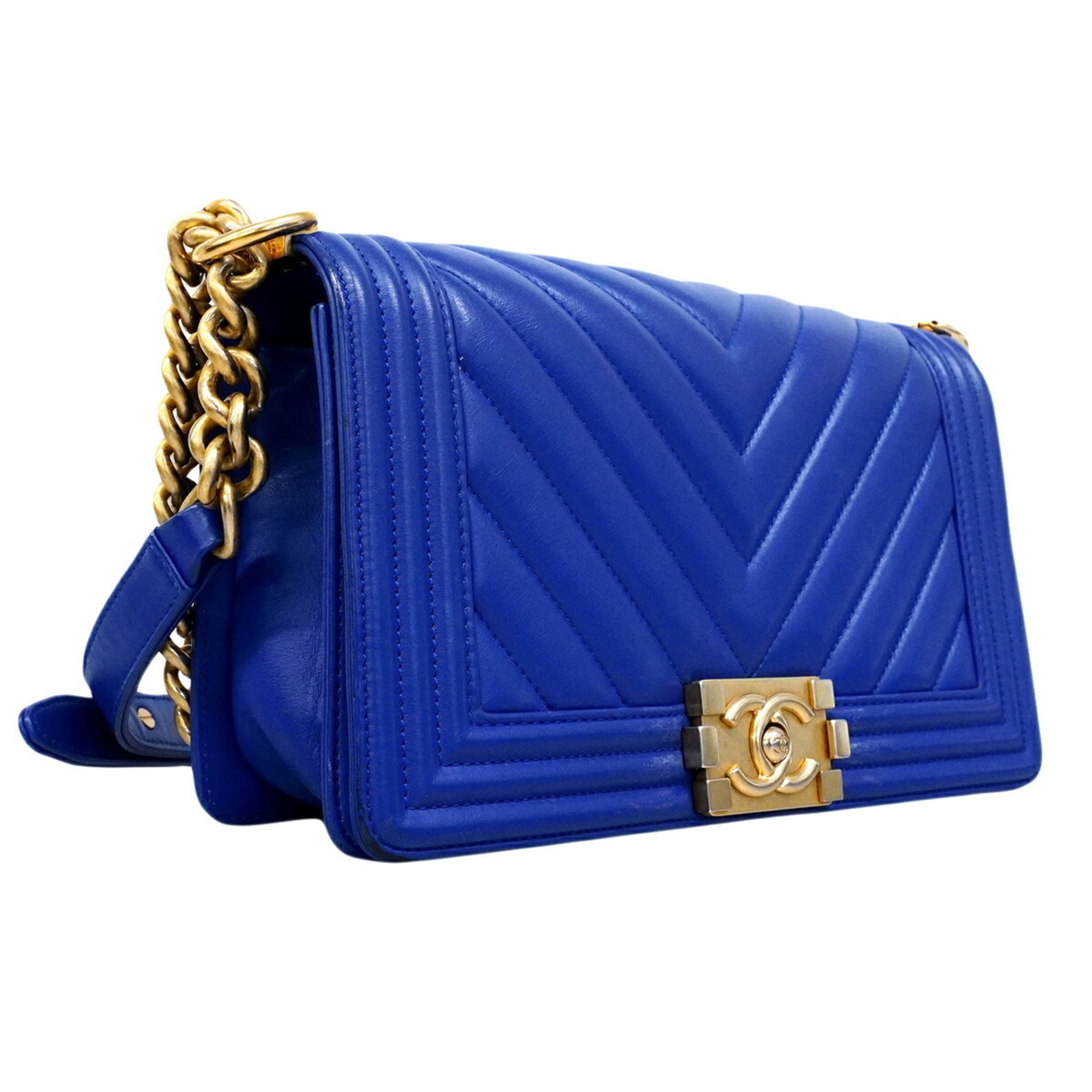 Chanel Blue Leather Shoulder Bag (Pre-Owned)