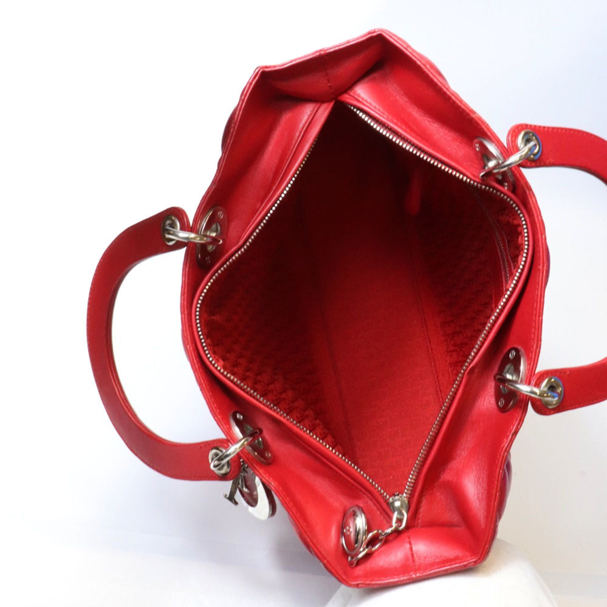 Christian Dior Red Color Leather Handbag (Pre-Owned)