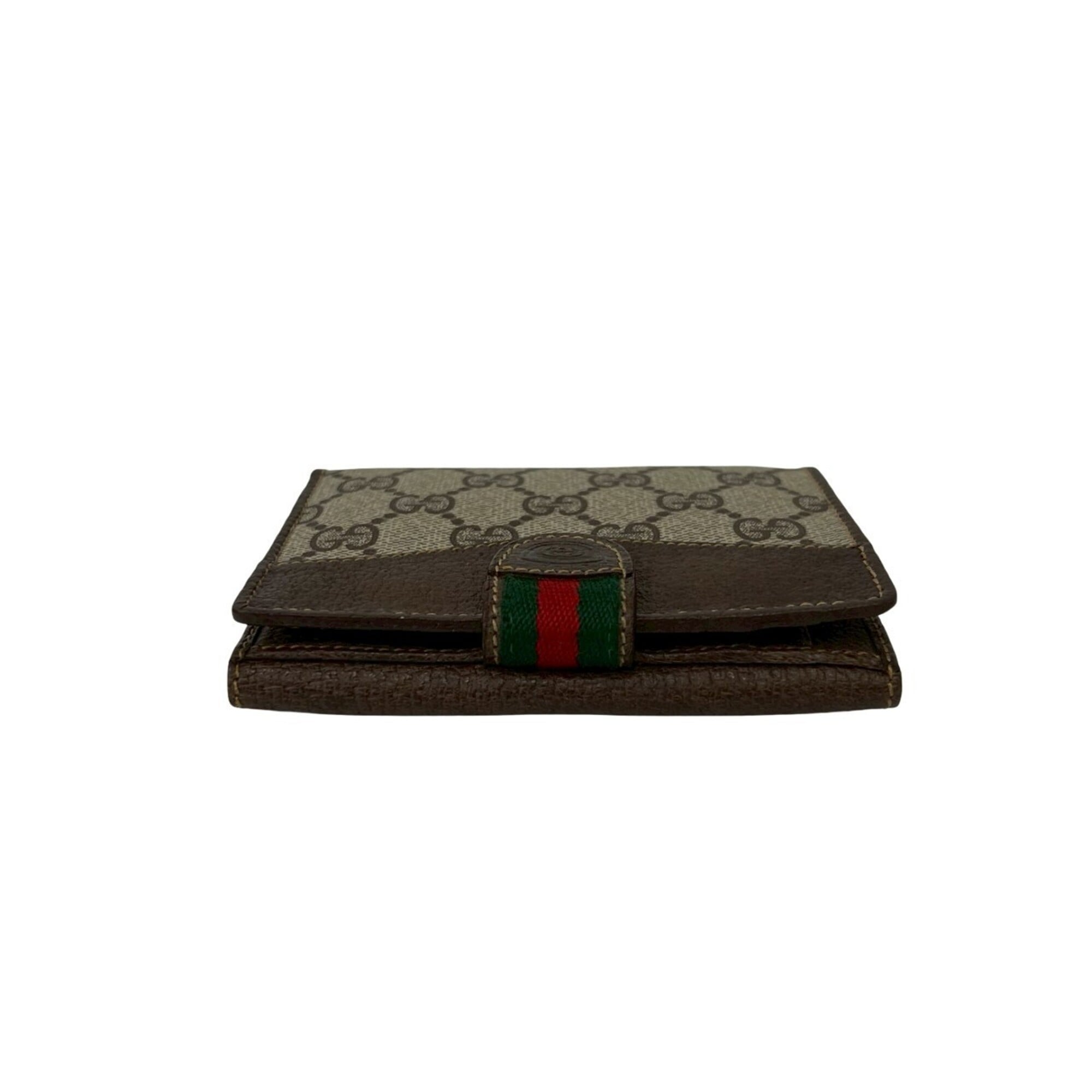 Gucci Brown Green Red Color Leather Pvc Wallet (Bi-Fold) (Pre-Owned)