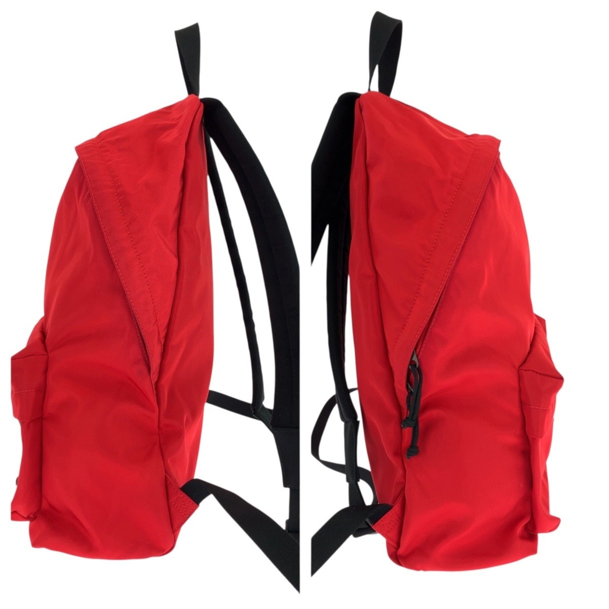 Balenciaga Black Red Color Canvas Backpack (Pre-Owned)