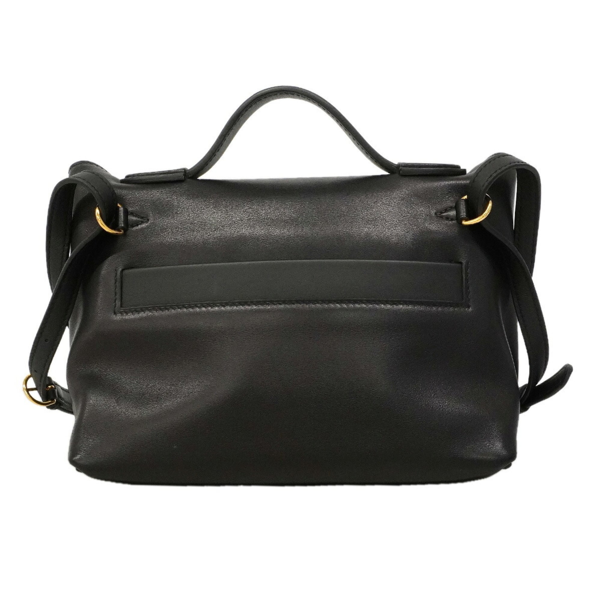 Hermes Black Swift Leather Handbag (Pre-Owned)