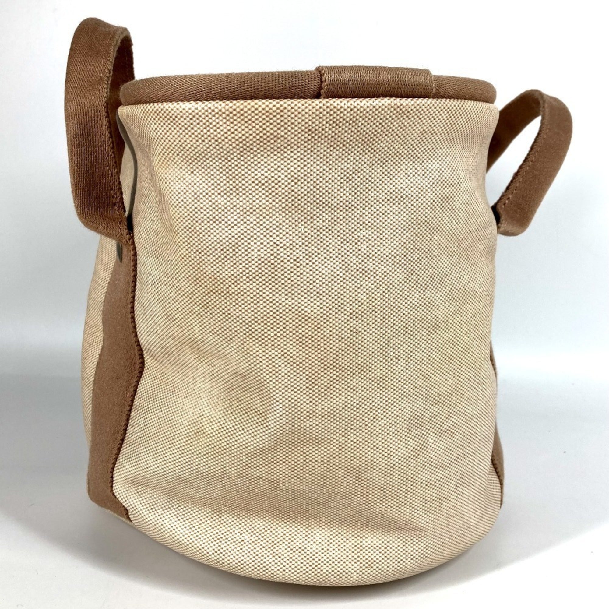 Hermes Beige Coated Canvas Basket Handbag (Pre-Owned)