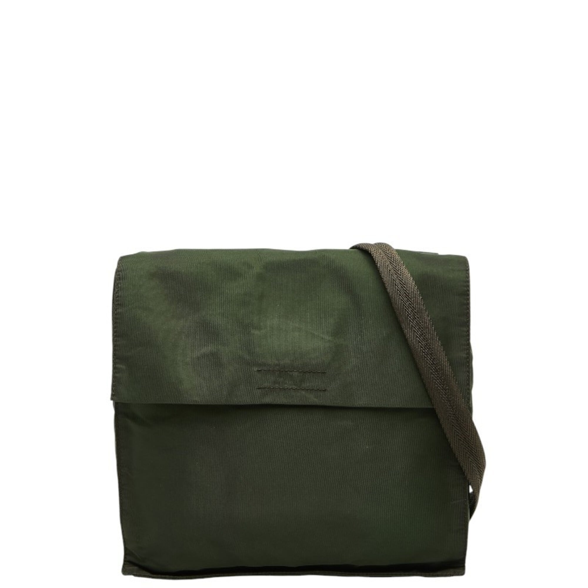 Prada Brown Khaki Nylon Shoulder Bag (Pre-Owned)