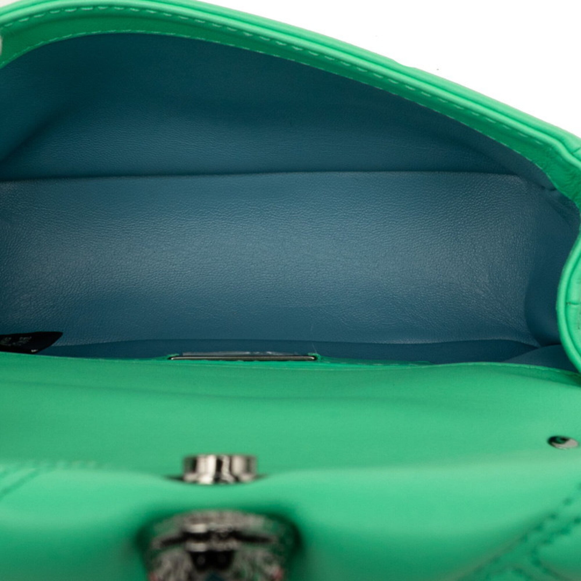 Bvlgari Green Leather Handbag Shoulder Bag (Pre-Owned)
